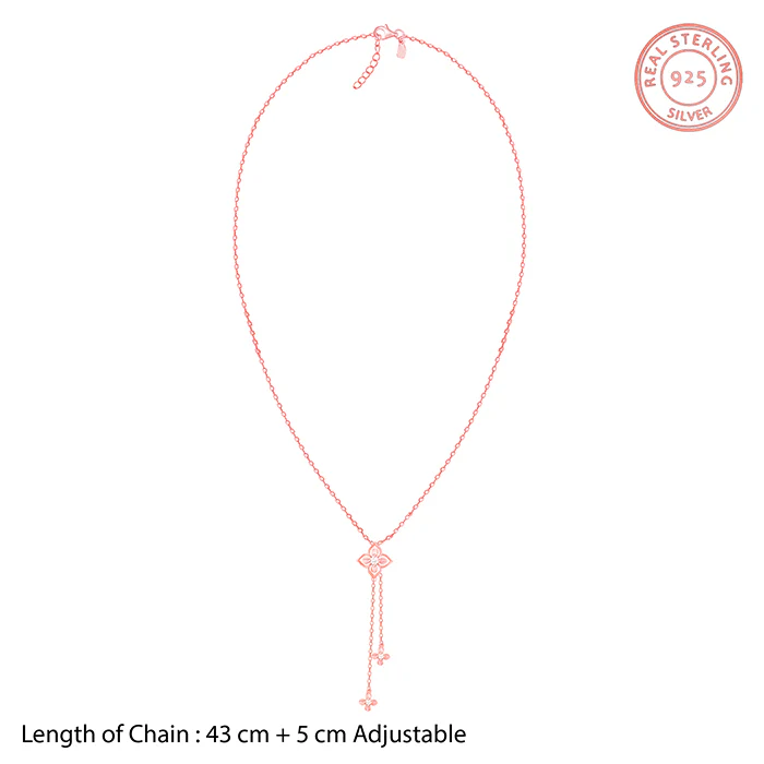 Rose Gold Artsy Floral Necklace - Image 6