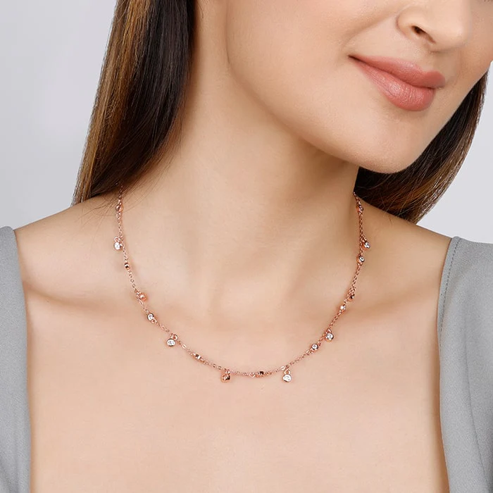 Rose Gold Covered In Charm Neckalce - Image 2