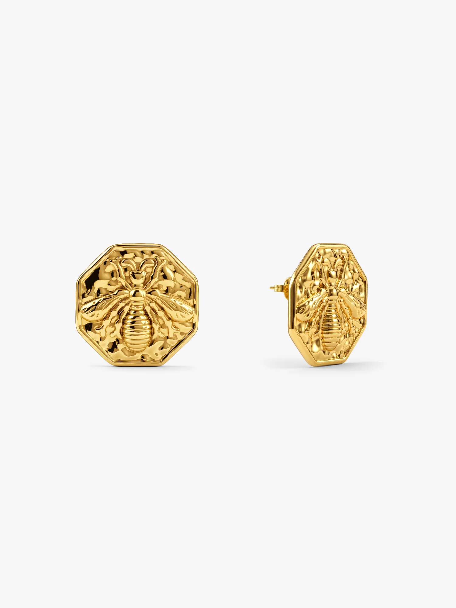Geo Plate Gold Plated Studs - Image 4