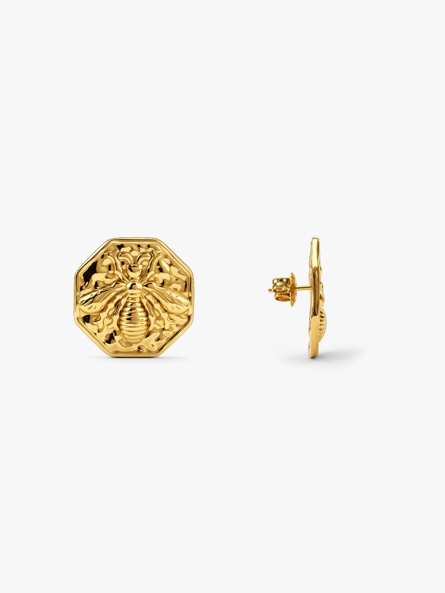 Geo Plate Gold Plated Studs - Image 5