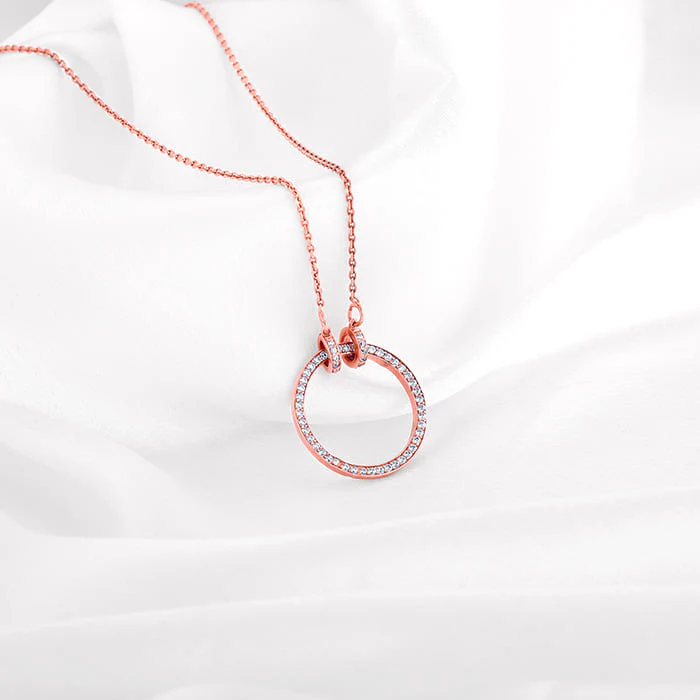 Anushka Sharma Rose Gold Forever Valentine Pendant with Link Chain - Image 2