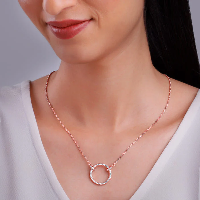 Anushka Sharma Rose Gold Forever Valentine Pendant with Link Chain - Image 3