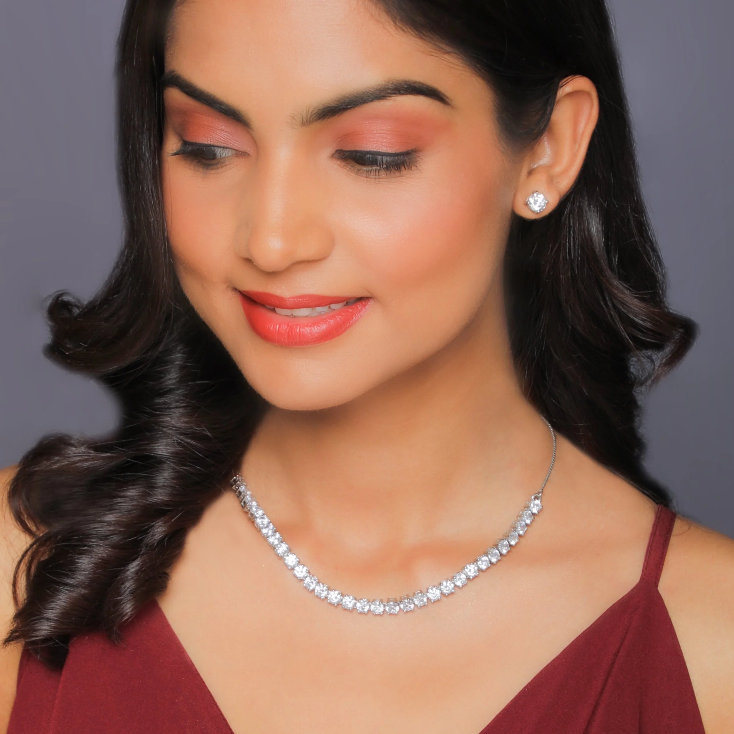 Silver Zircon Solitaire Set - Image 3