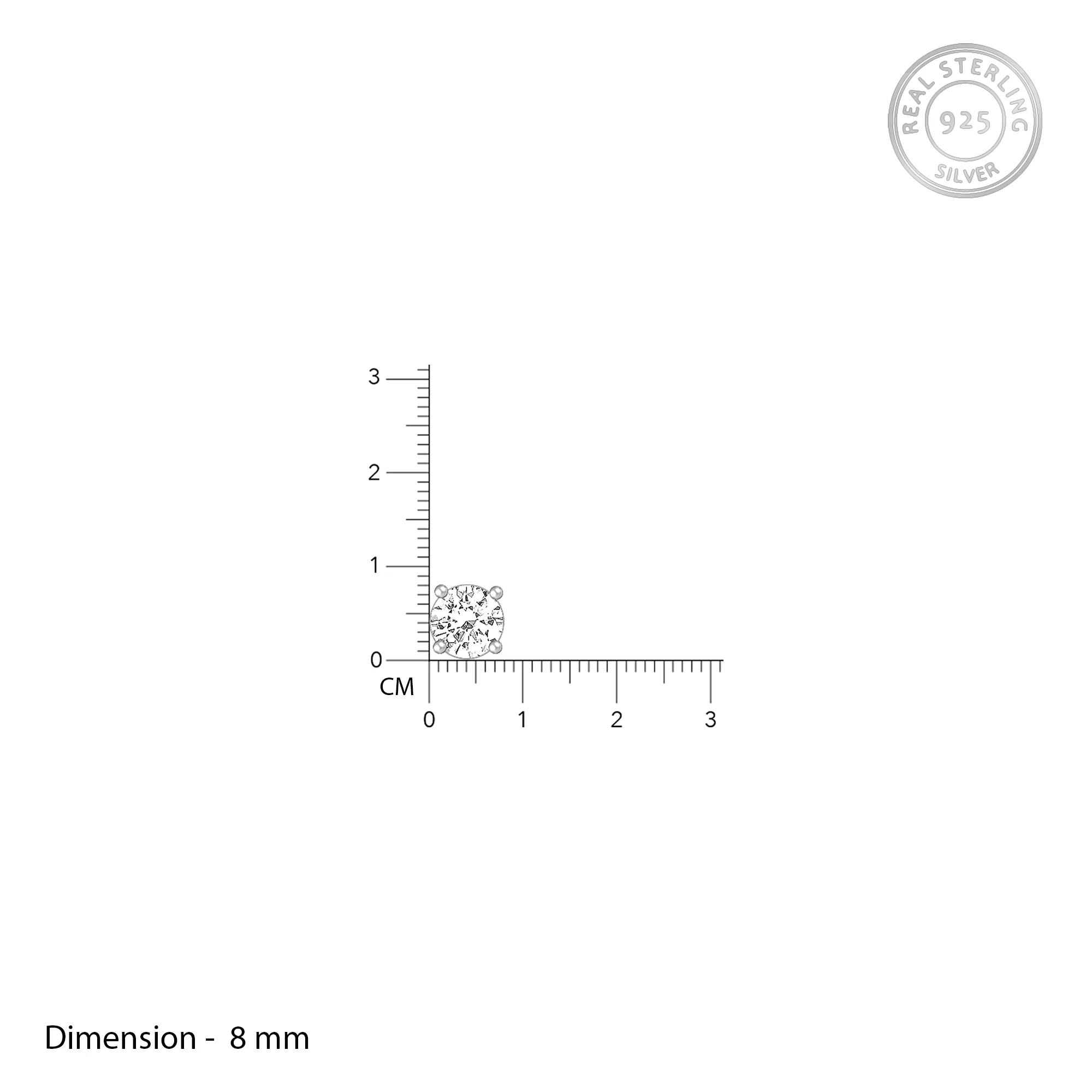 Silver Zircon Solitaire Set - Image 5