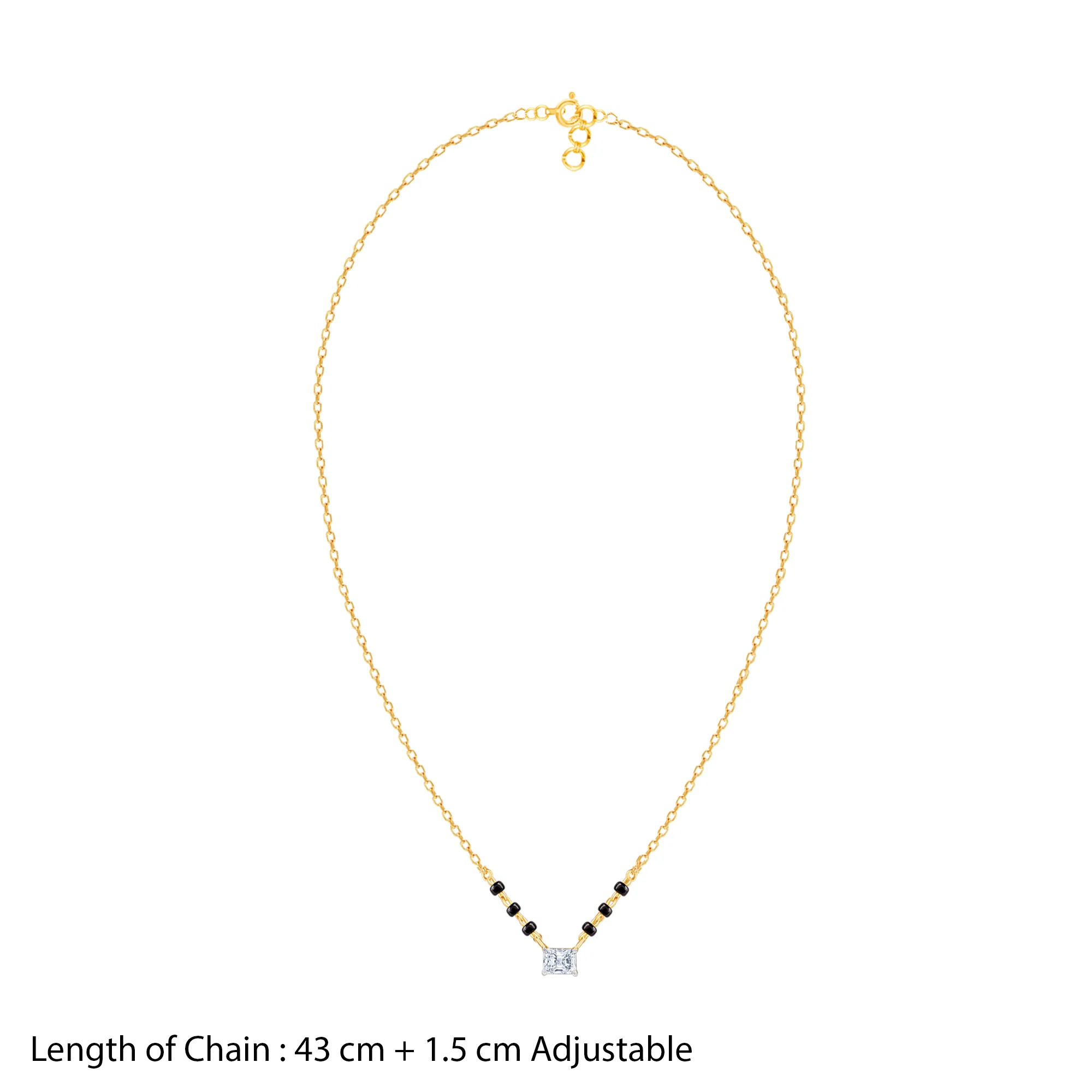 Gold Aarohi Solitaire Lab Grown Diamond Mangalsutra - Image 5