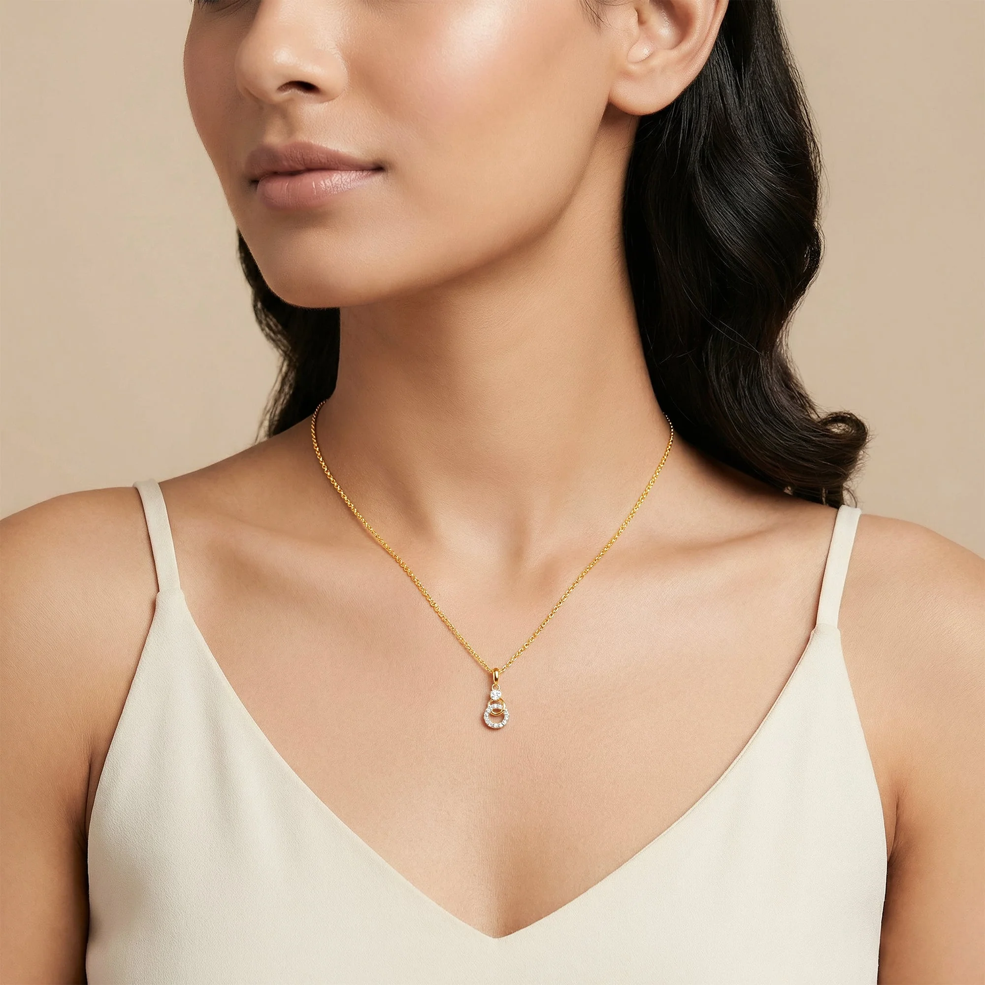 Gold Adalia Lab Grown Diamond Pendant - Image 3