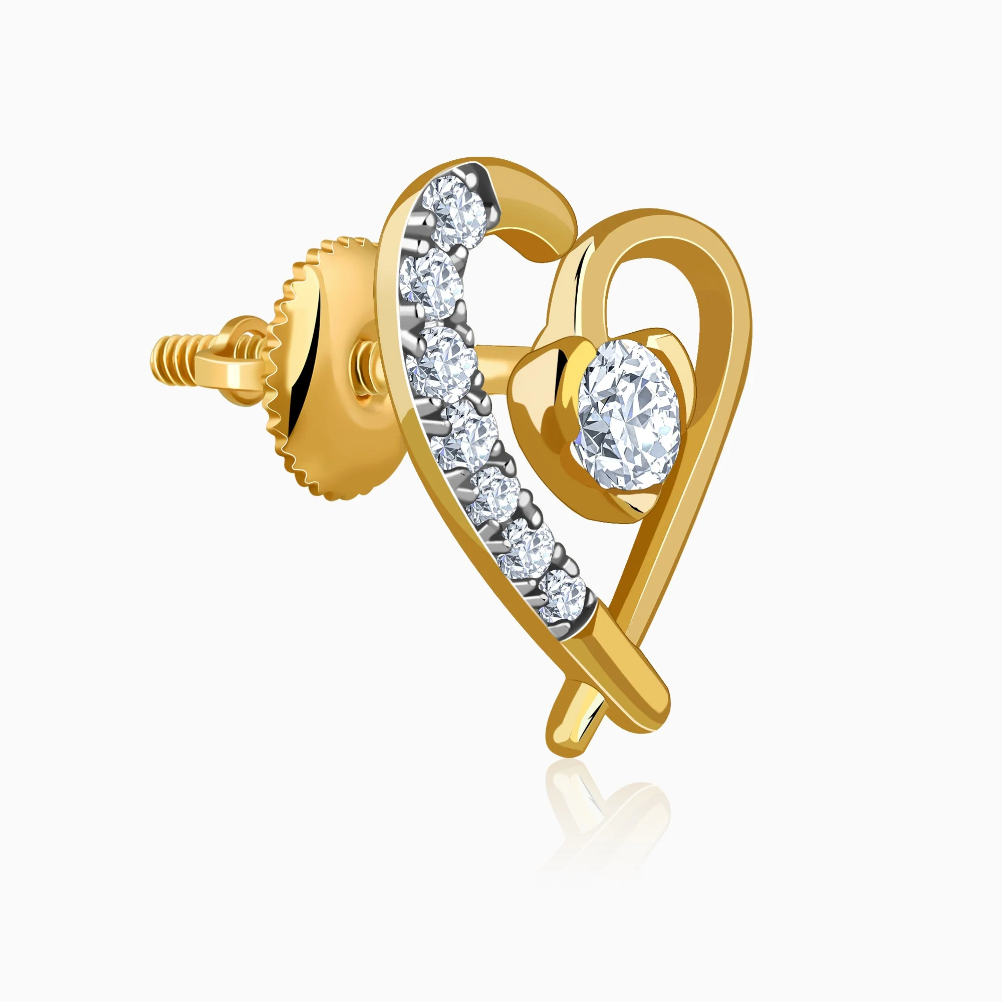 Gold Amora Crown Lab Grown Diamond Earrings - Image 4
