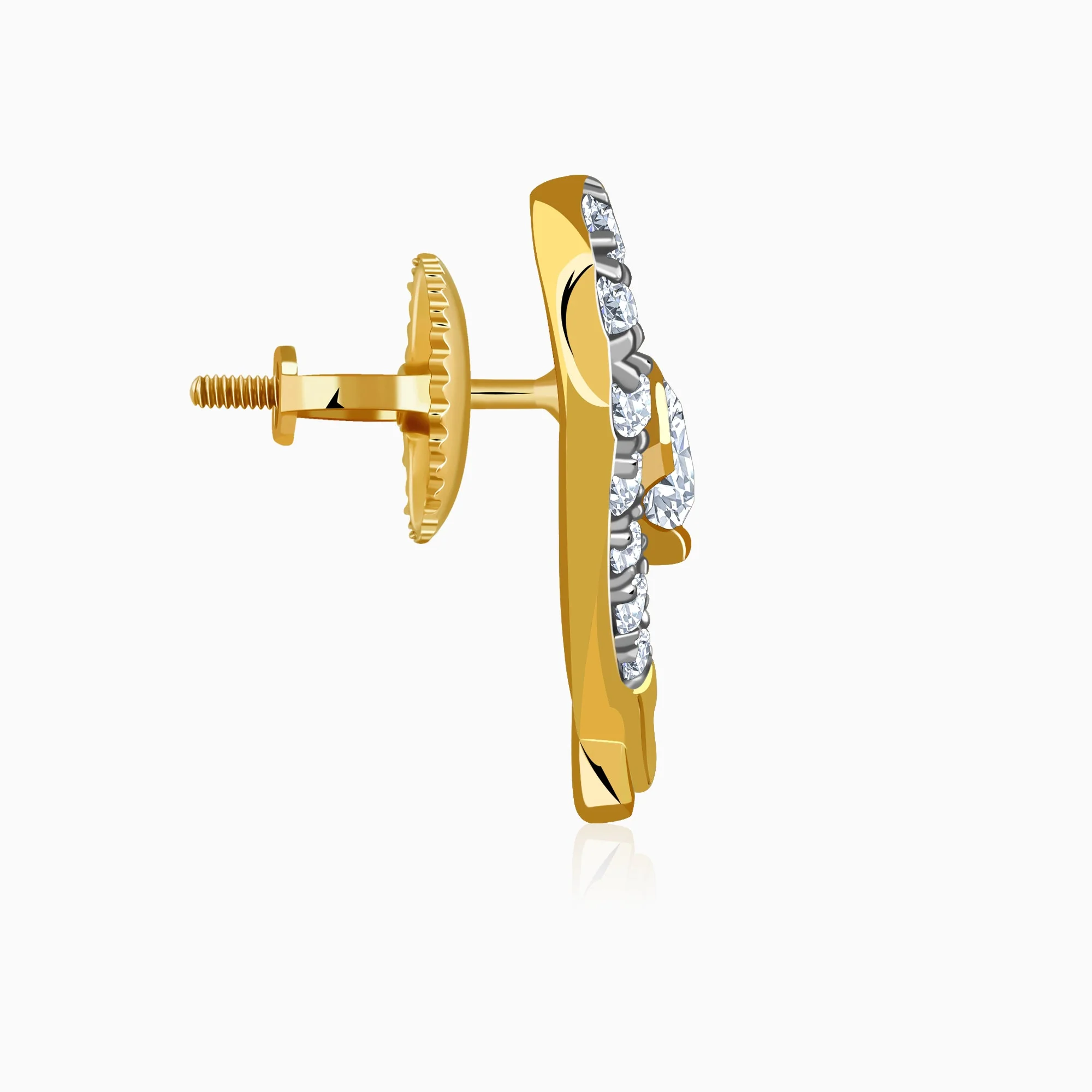 Gold Amora Crown Lab Grown Diamond Earrings - Image 5