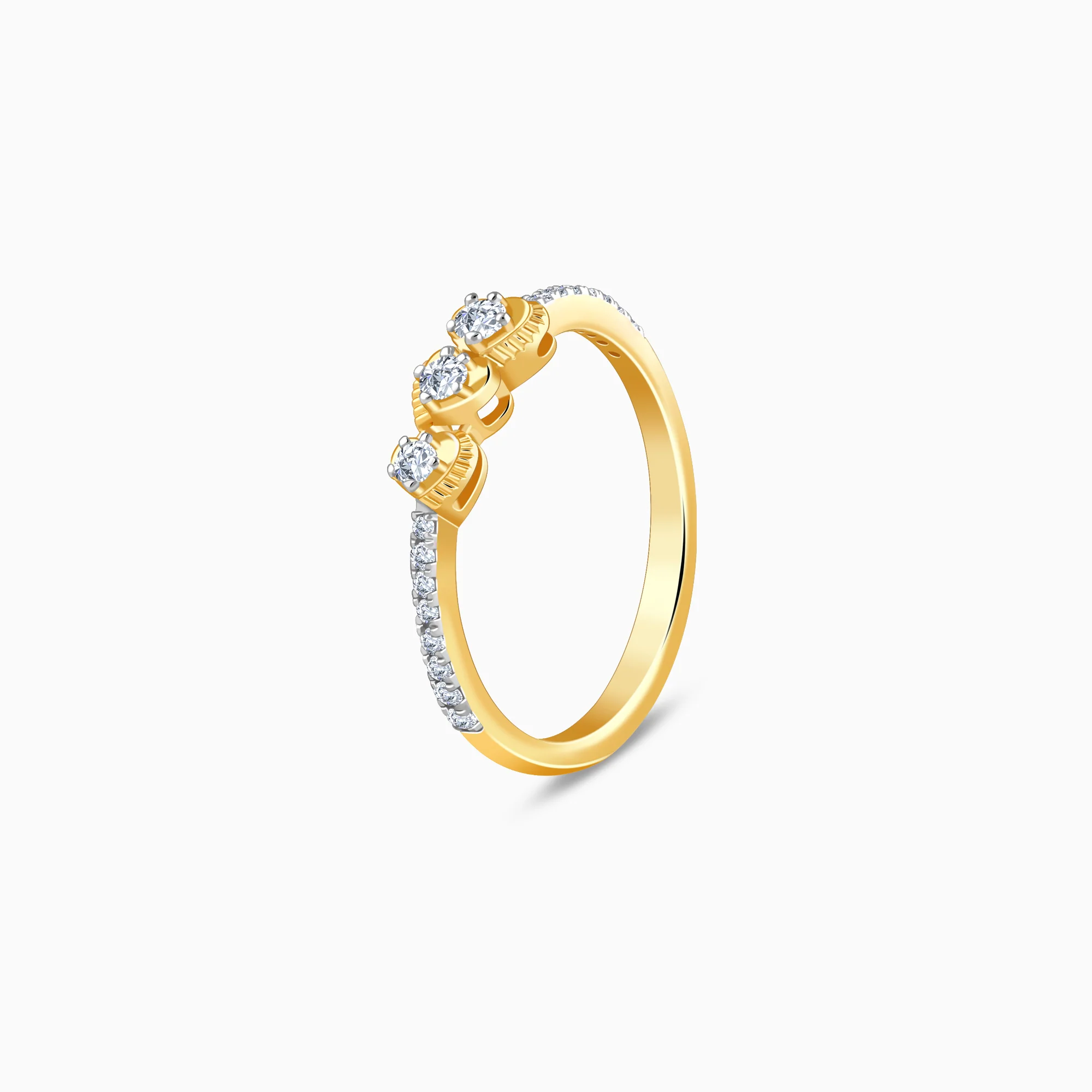 Gold Amoura Trio Lab Grown Diamond Ring - Image 4