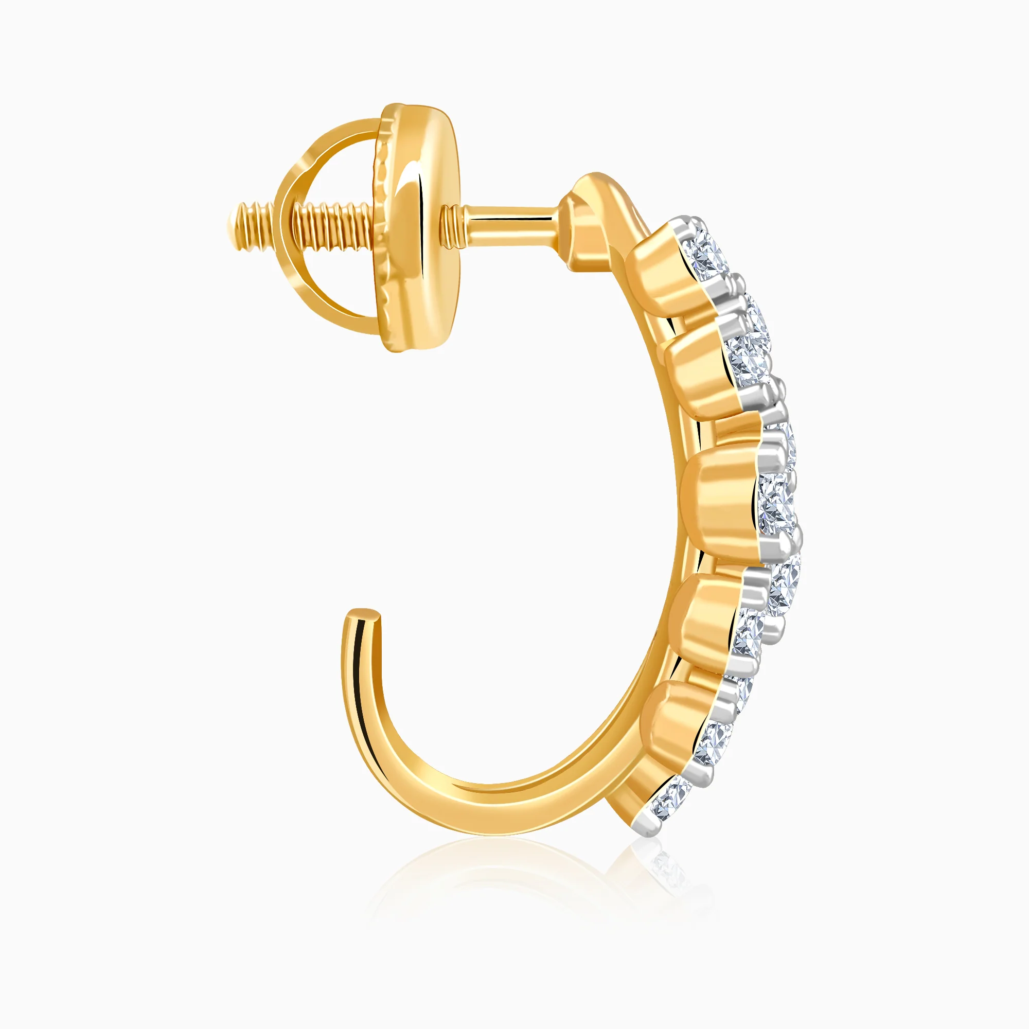 Gold and Bold Lab Grown Diamond Earrings - Image 5