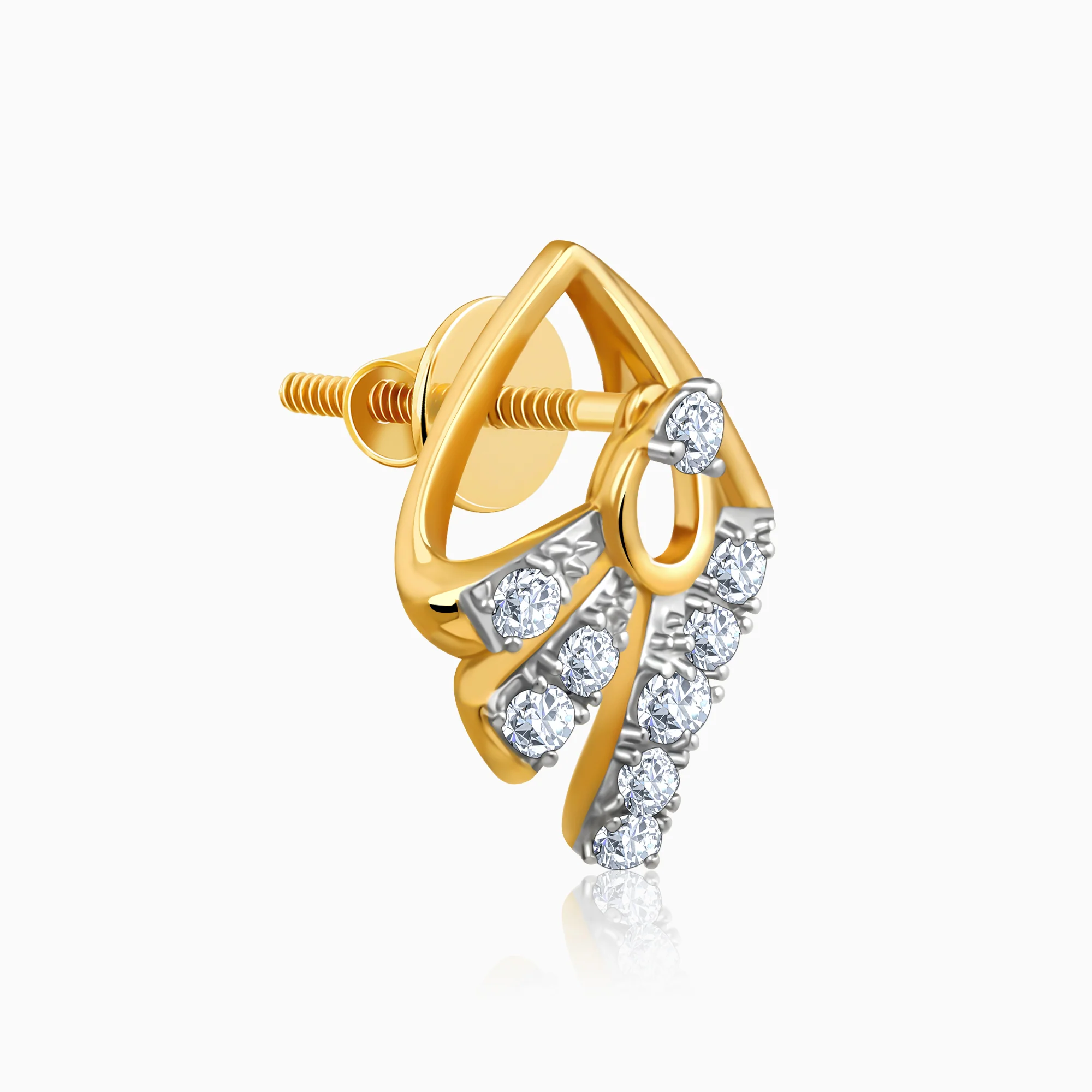 Gold Angular Lab Grown Diamond Studs - Image 4