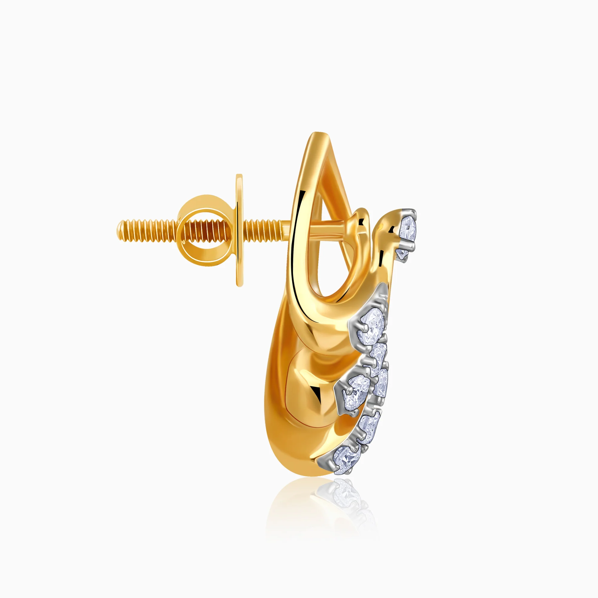 Gold Angular Lab Grown Diamond Studs - Image 5