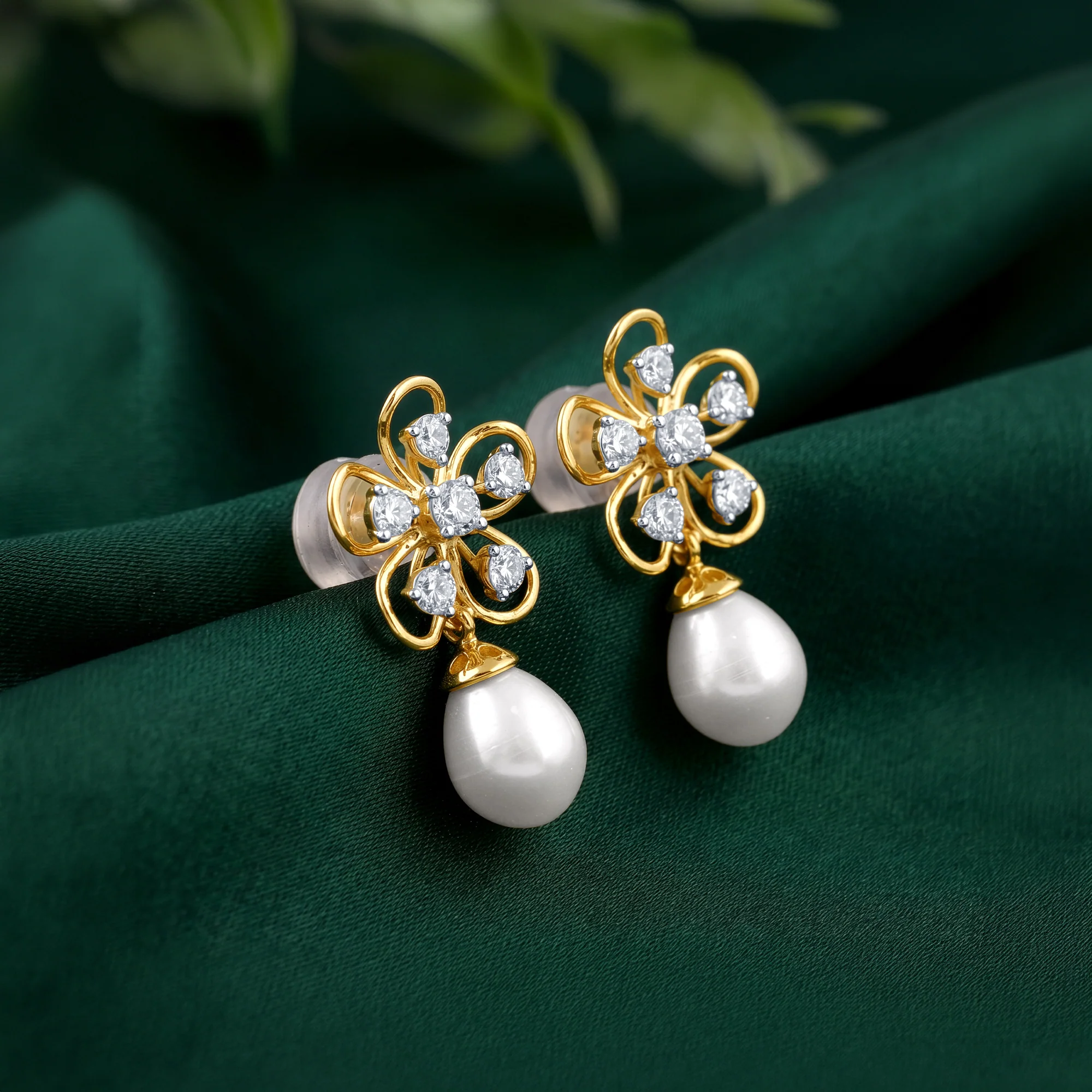 Gold Anthos Shine Lab Grown Diamond Earrings - Image 2