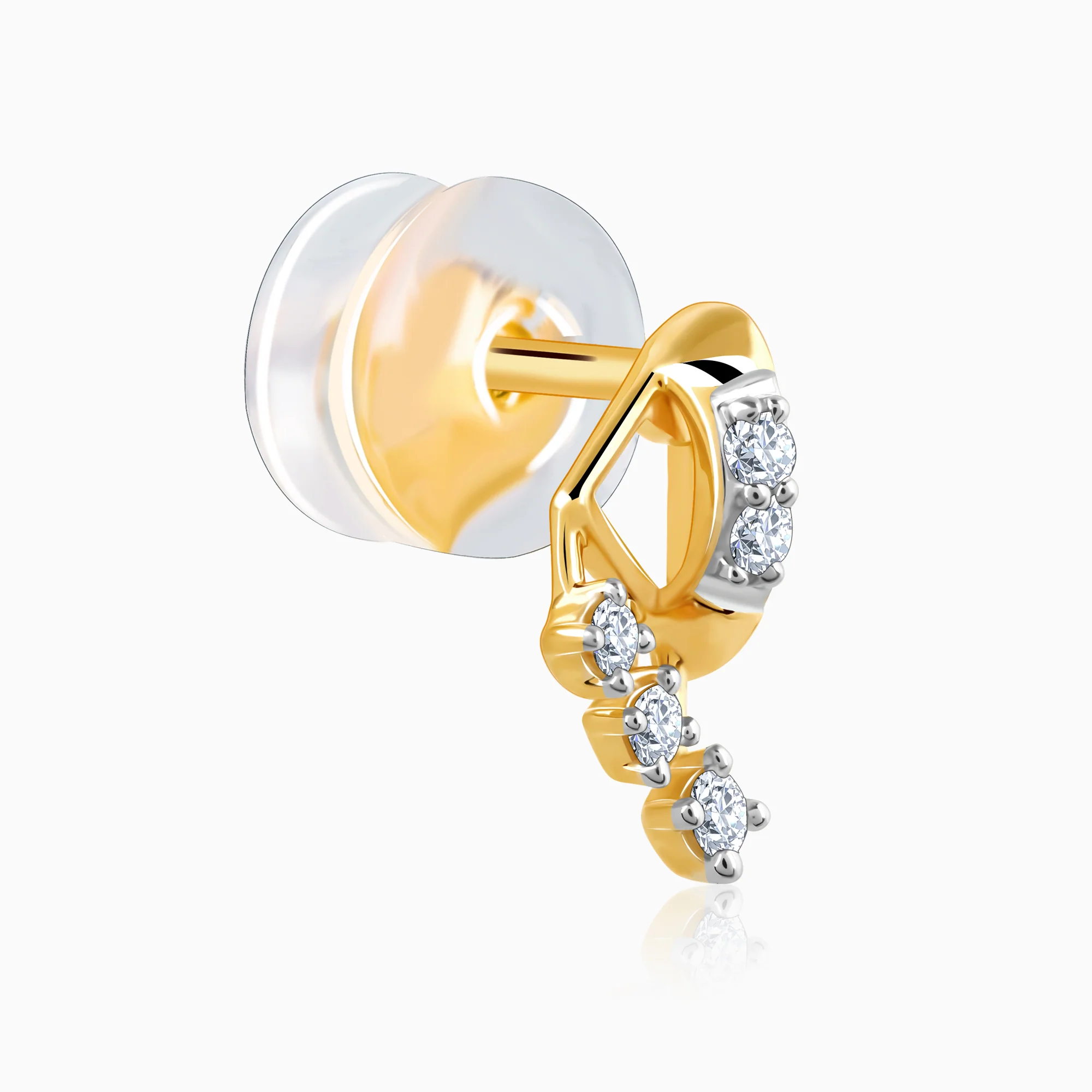 Gold Archer Diamond Earrings - Image 4