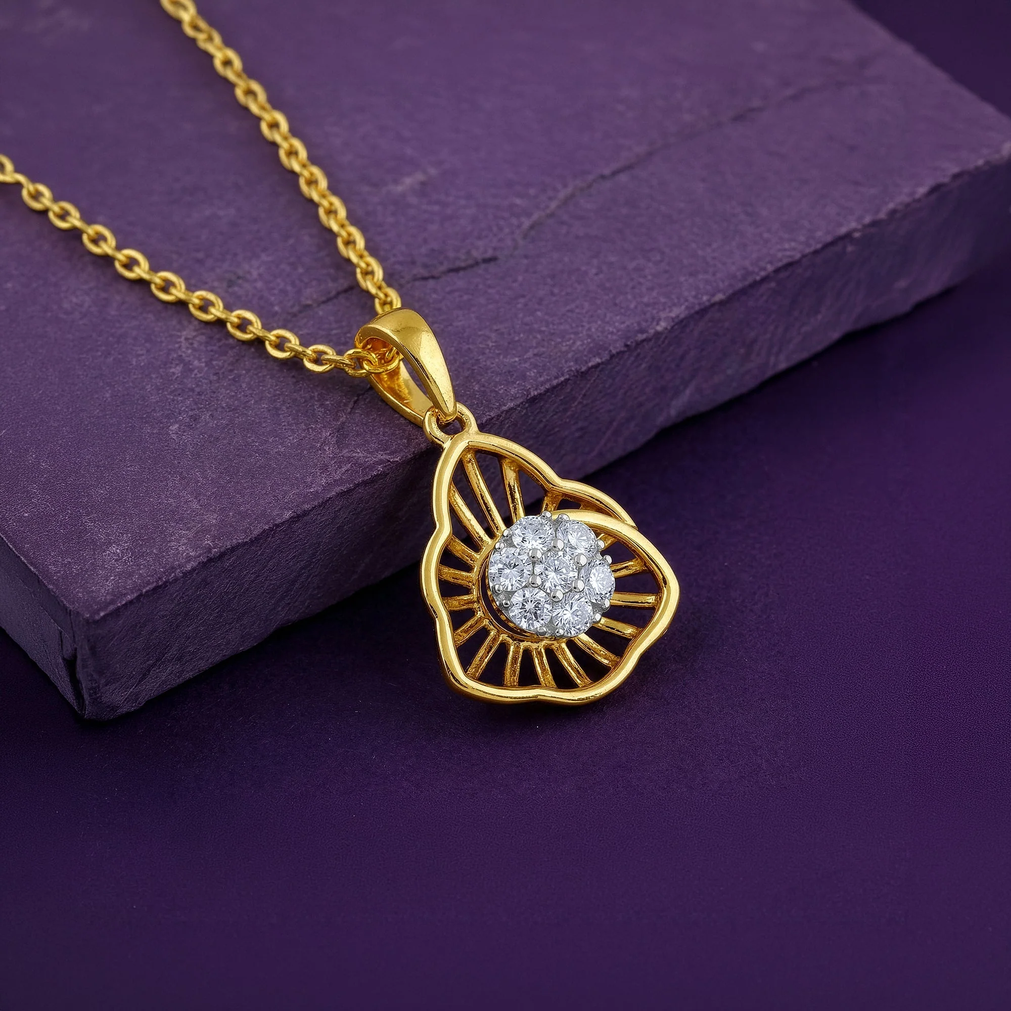 Gold Astrid Lab Grown Diamond Pendant - Image 2