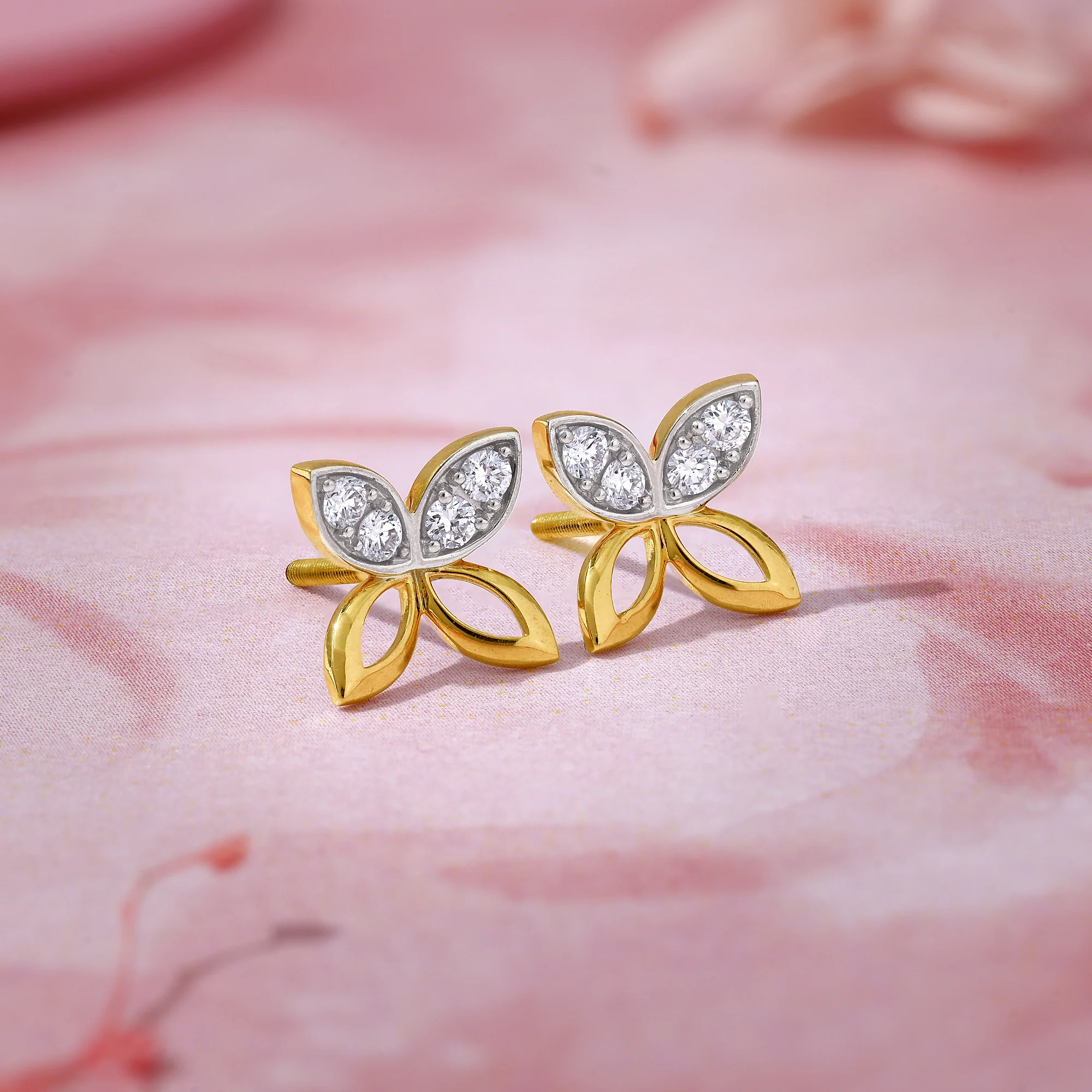 Gold Aurea Lab Grown Diamond Earrings - Image 2
