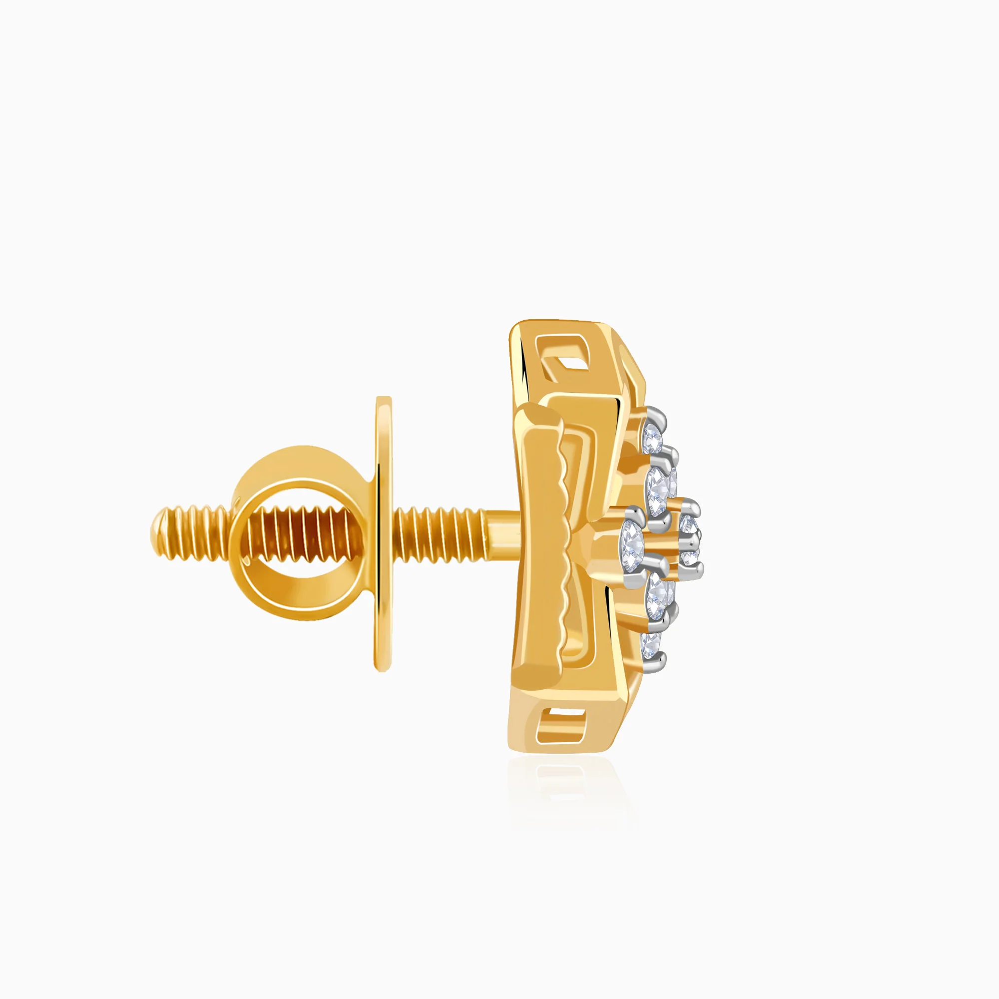 Gold Aurora Kiss Lab Grown Diamond Stud Earrings - Image 5