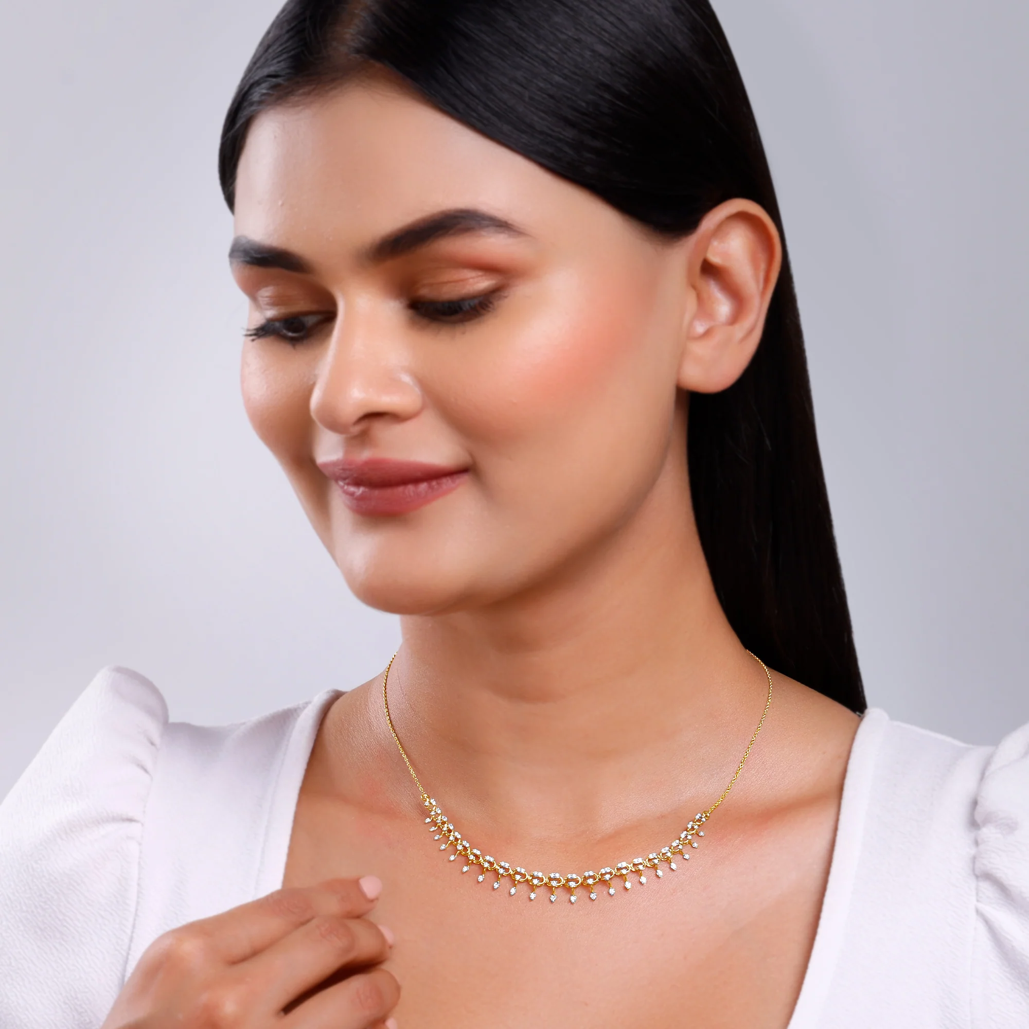 Gold Aurora Lab Grown Diamond Necklace - Image 3