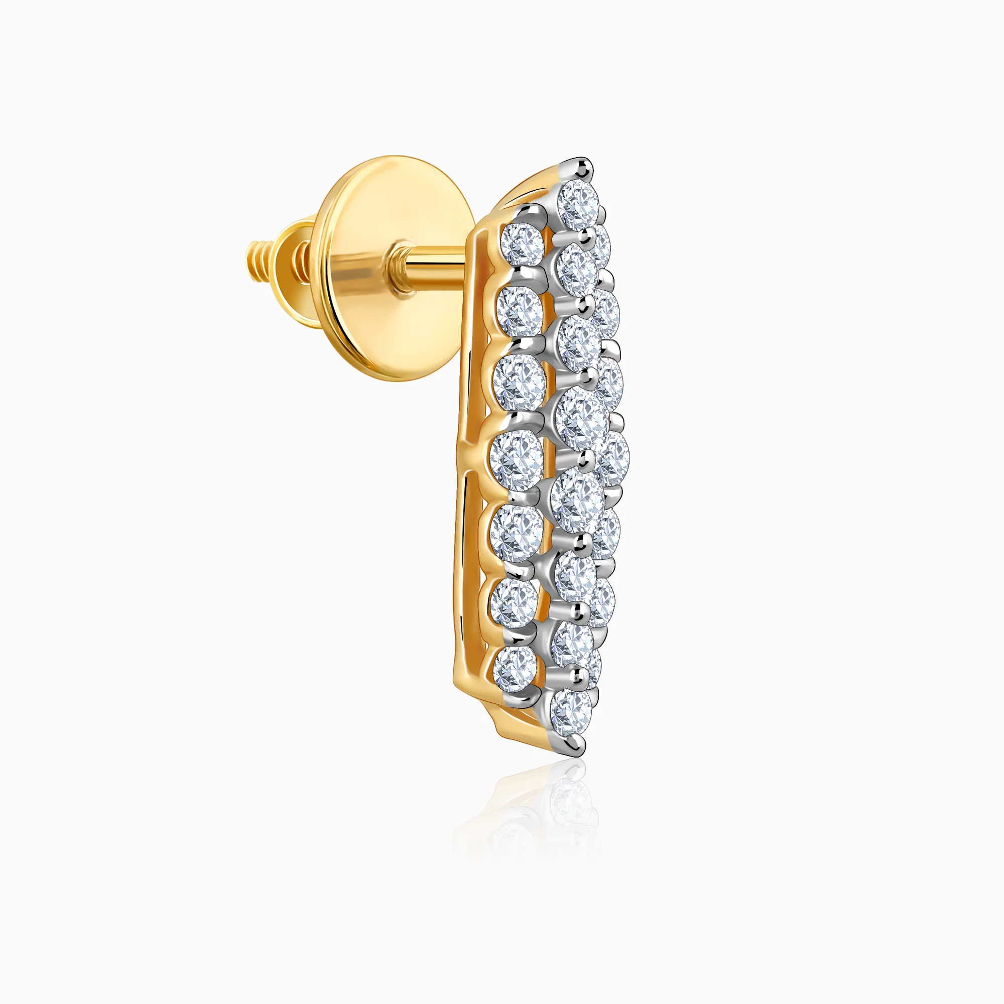 Gold Baroque Diamond Earrings - Image 4