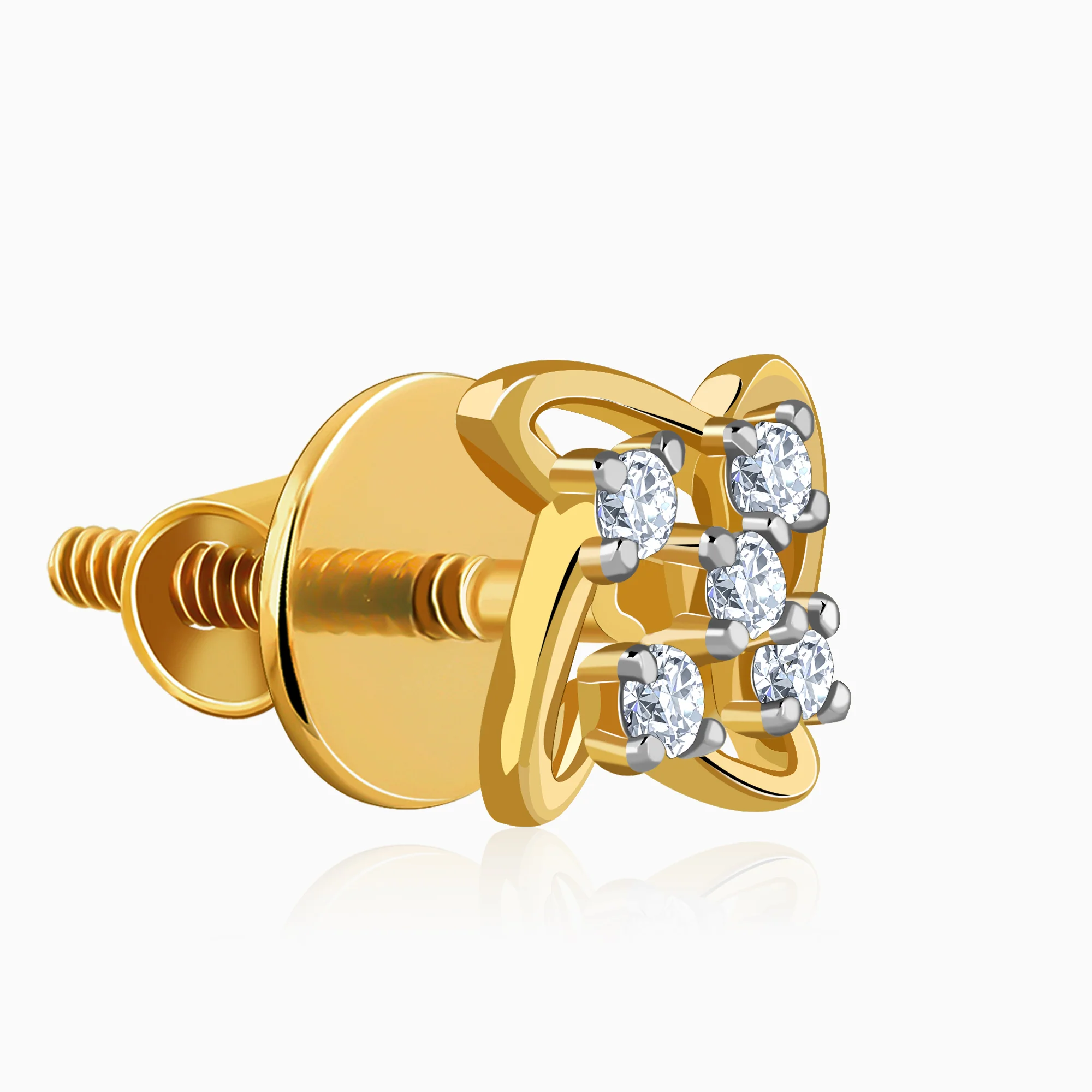 Gold Beigoma Lab Grown Diamond Studs - Image 4