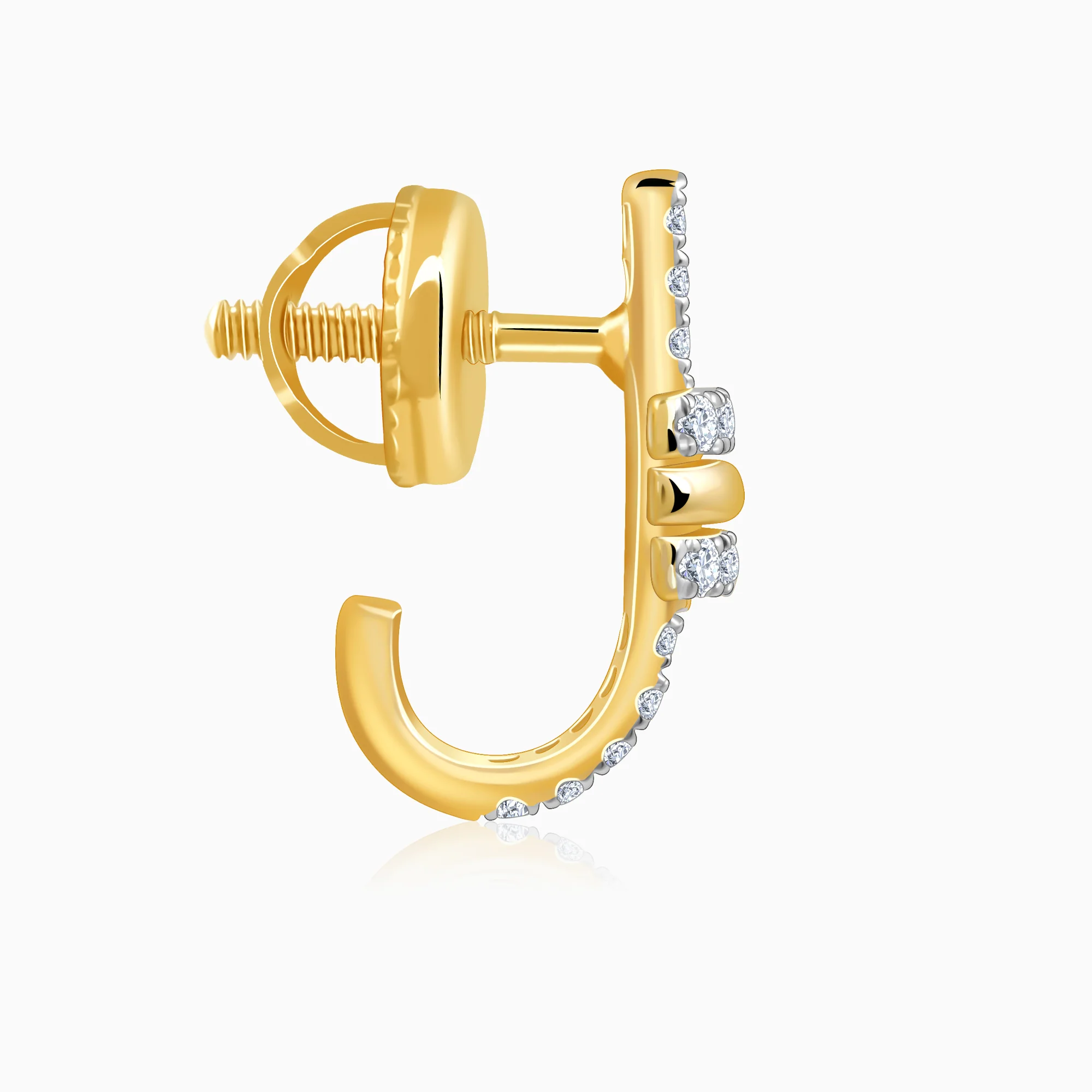 Gold Bela J Hoops Lab Grown Diamond Earrings - Image 5