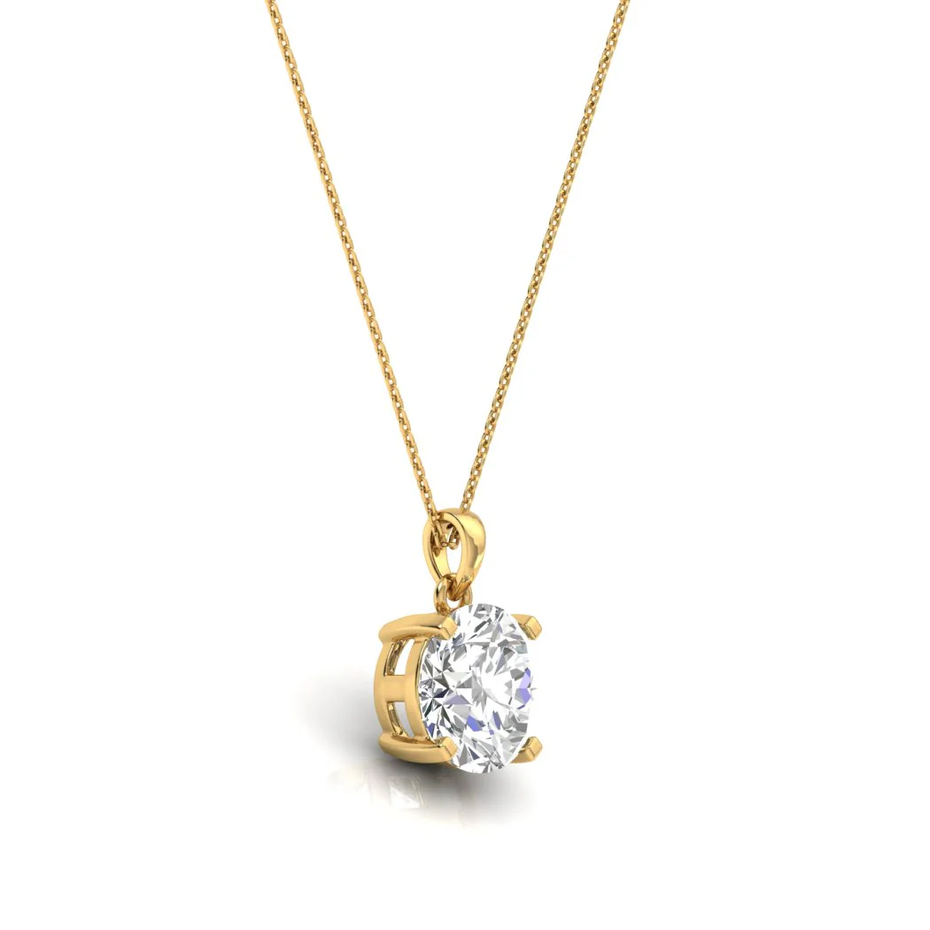 Gold Bien Solitaire Lab Grown Diamond Pendant - Image 3