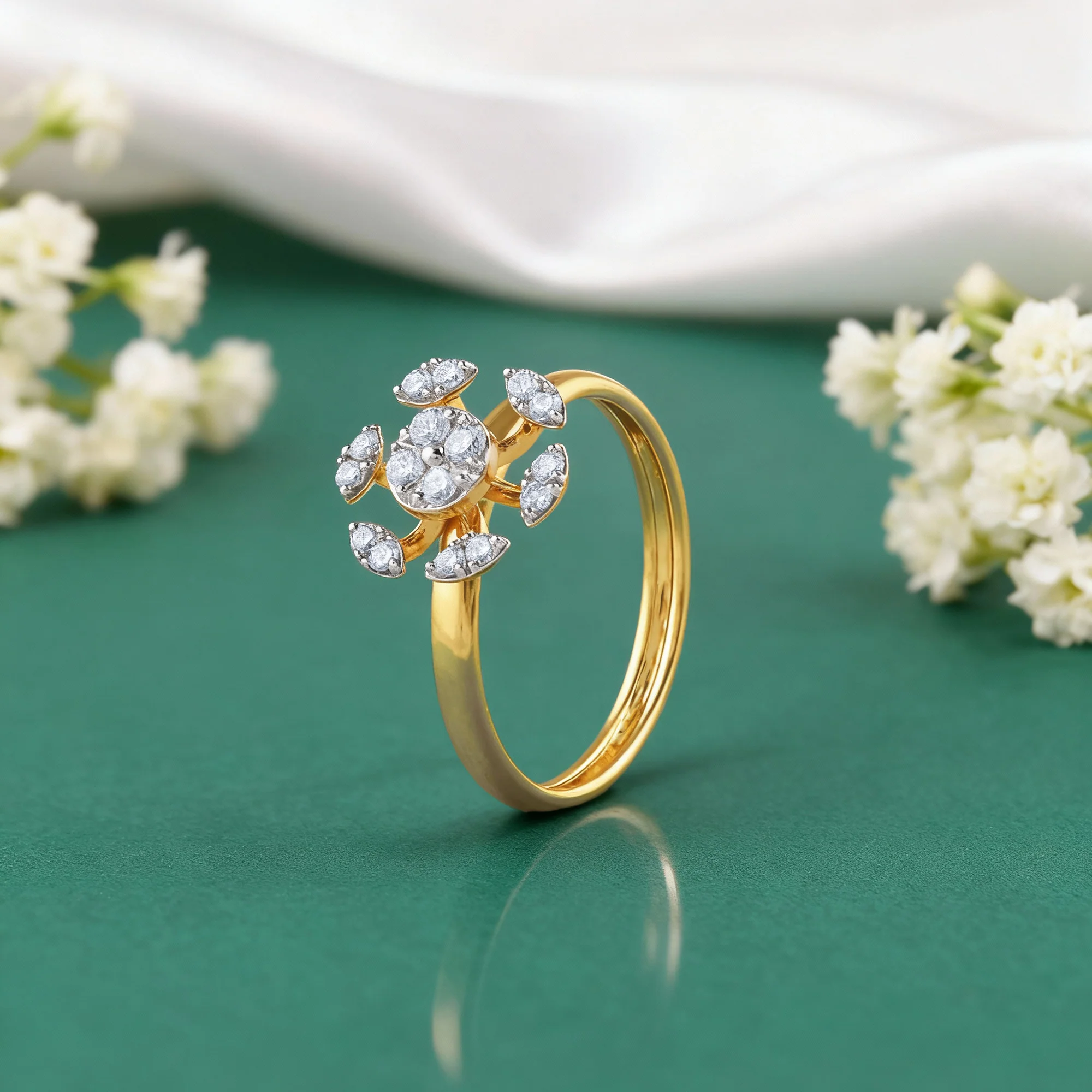 Gold Bloom Burst Lab Grown Diamond Ring - Image 2