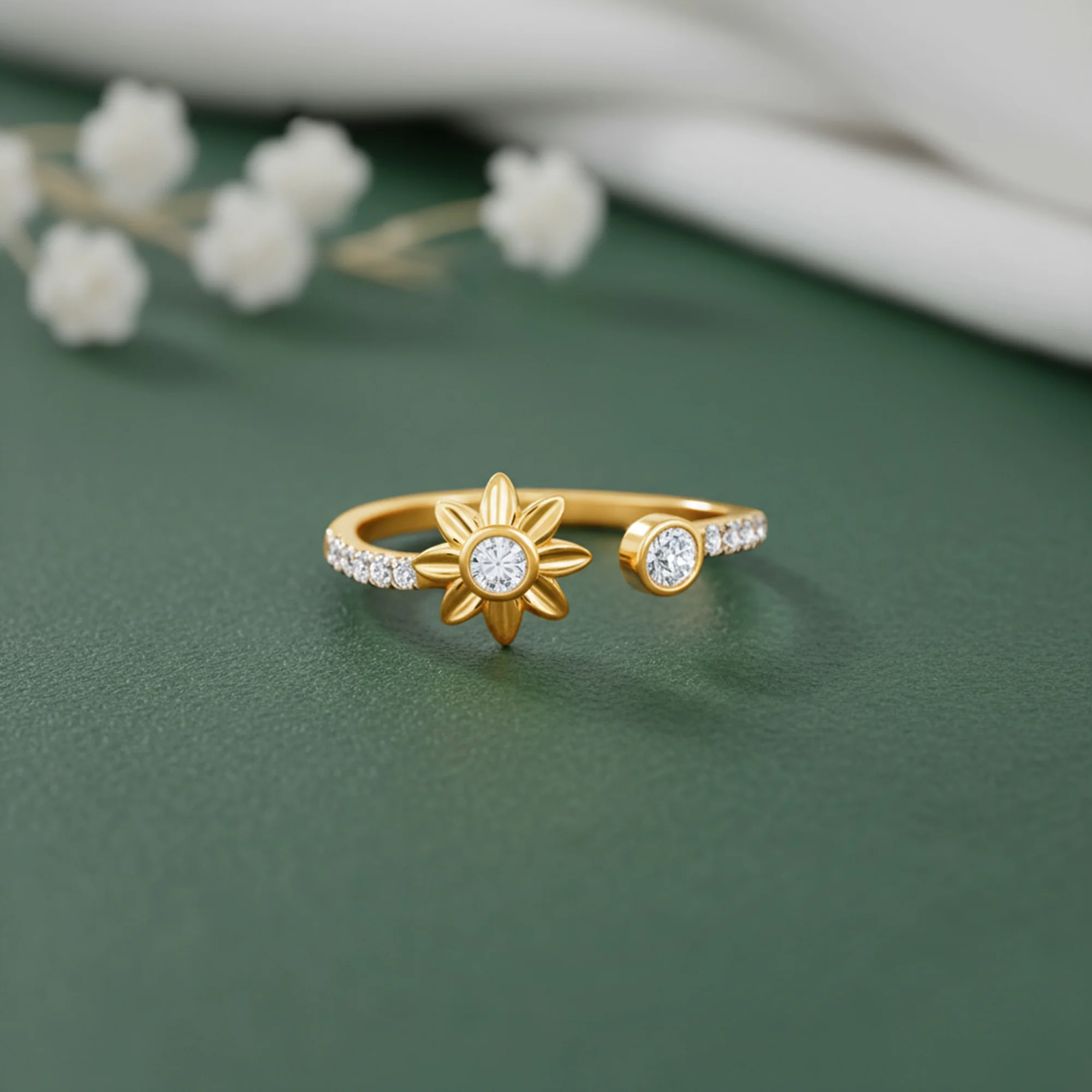 Gold Bloom Glow Lab Grown Diamond Ring - Image 2