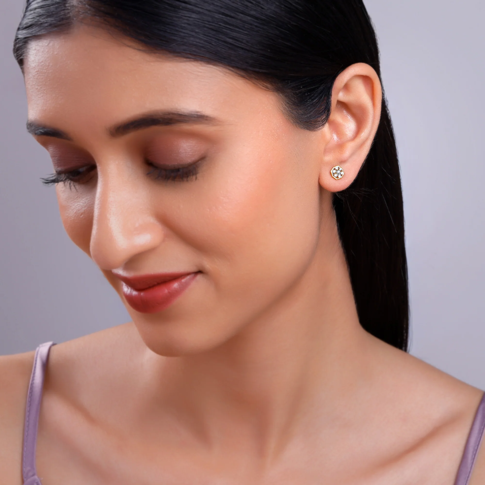 Gold Bloom Lab Grown Diamond Studs - Image 3