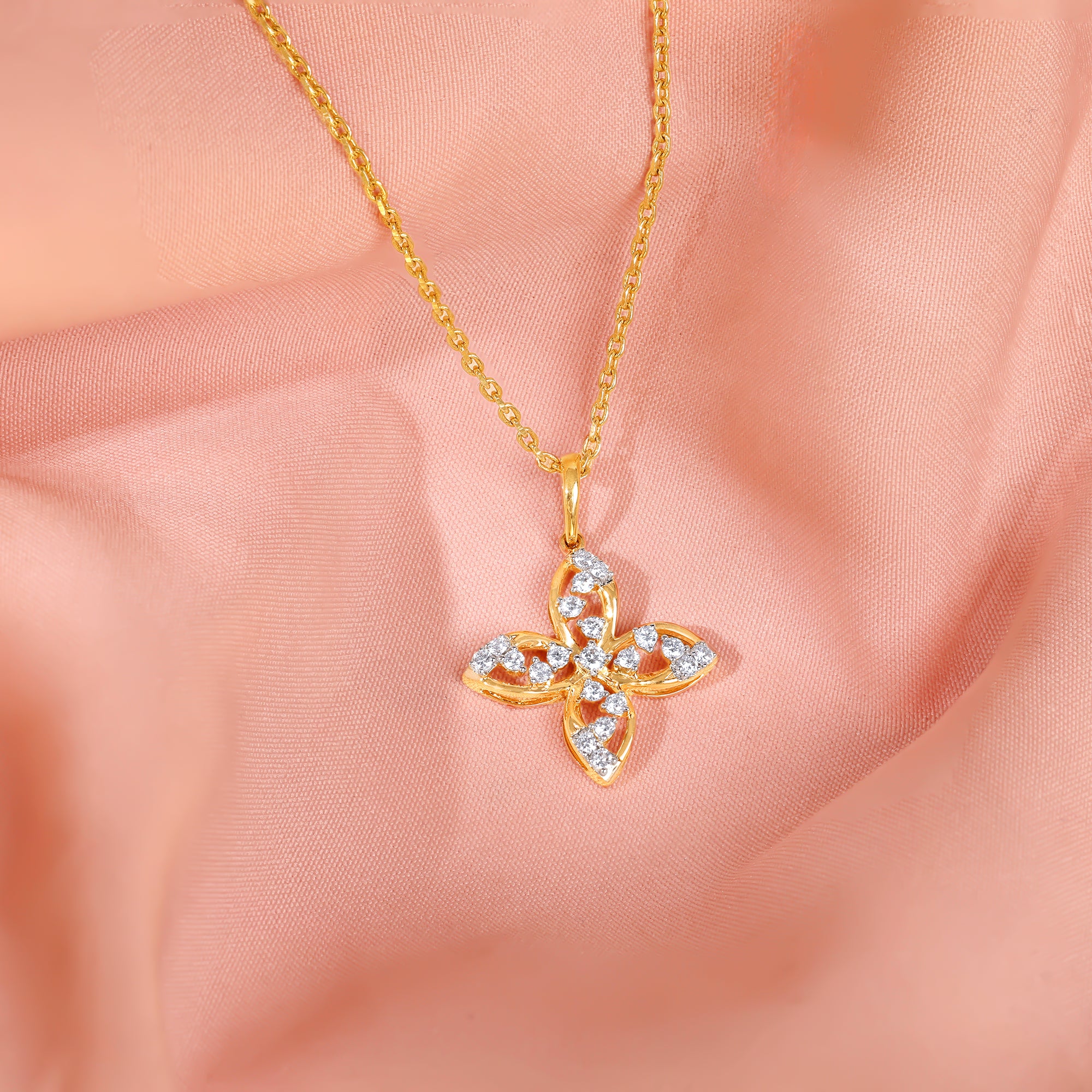 Gold Blooming Lab Grown Diamond Pendant - Image 2