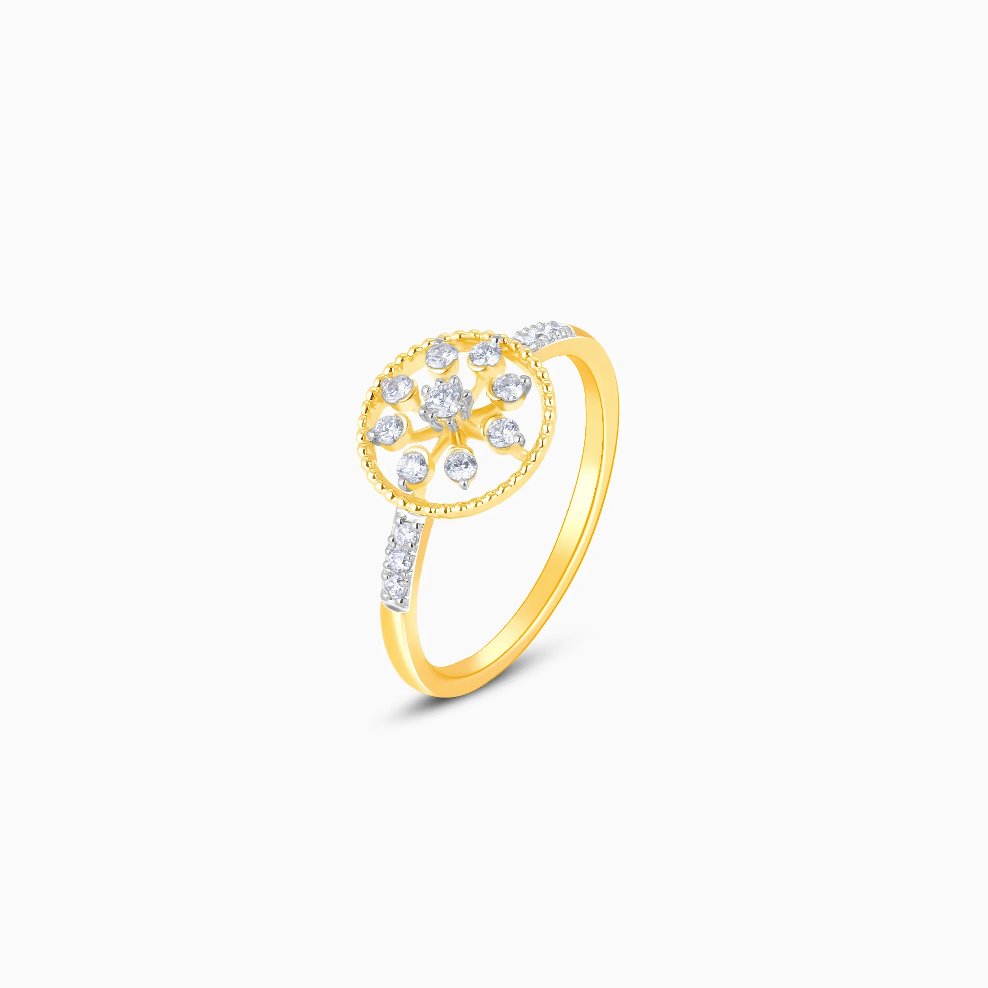 Gold Blossoming Flower Diamond Ring - Image 4