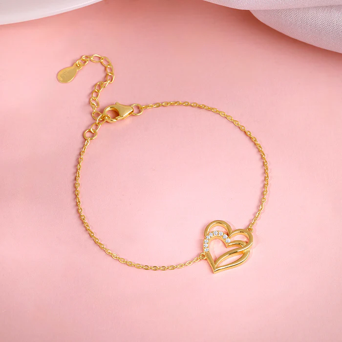 Gold Bonded Hearts Bracelet - Image 2