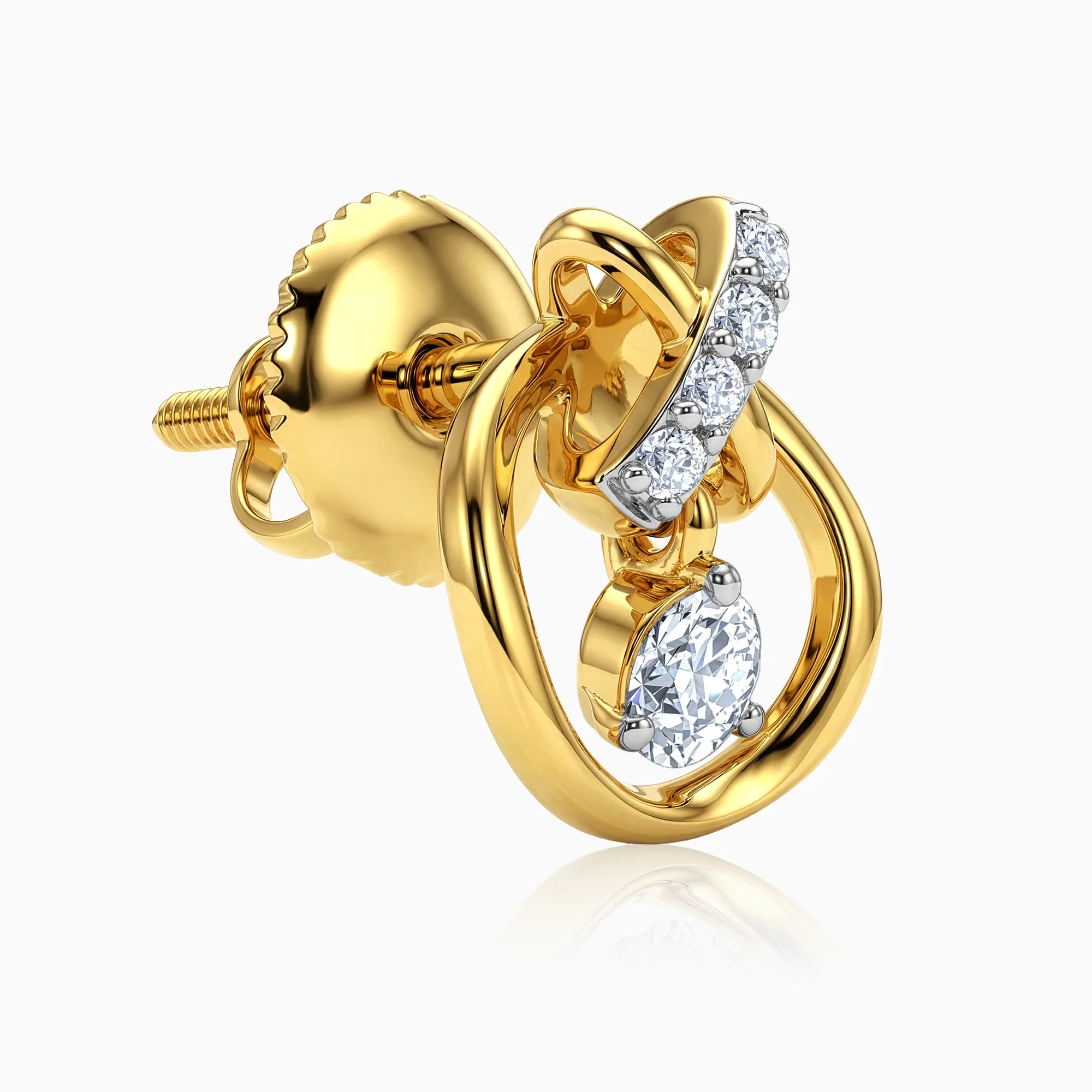 Gold Borealis Lab grown Diamond Earrings - Image 4