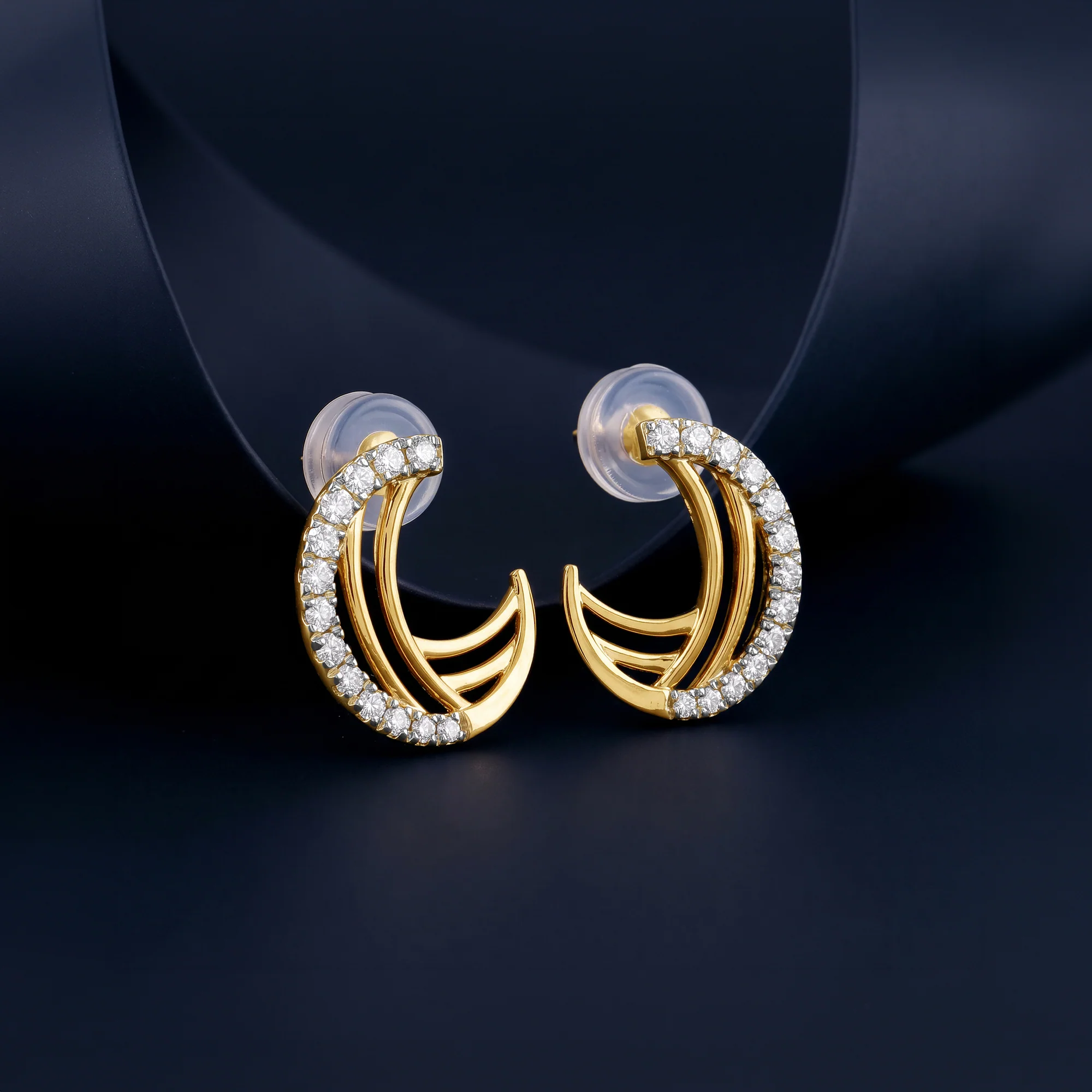 Gold Brigitte Lab Grown Diamond Earrings - Image 2