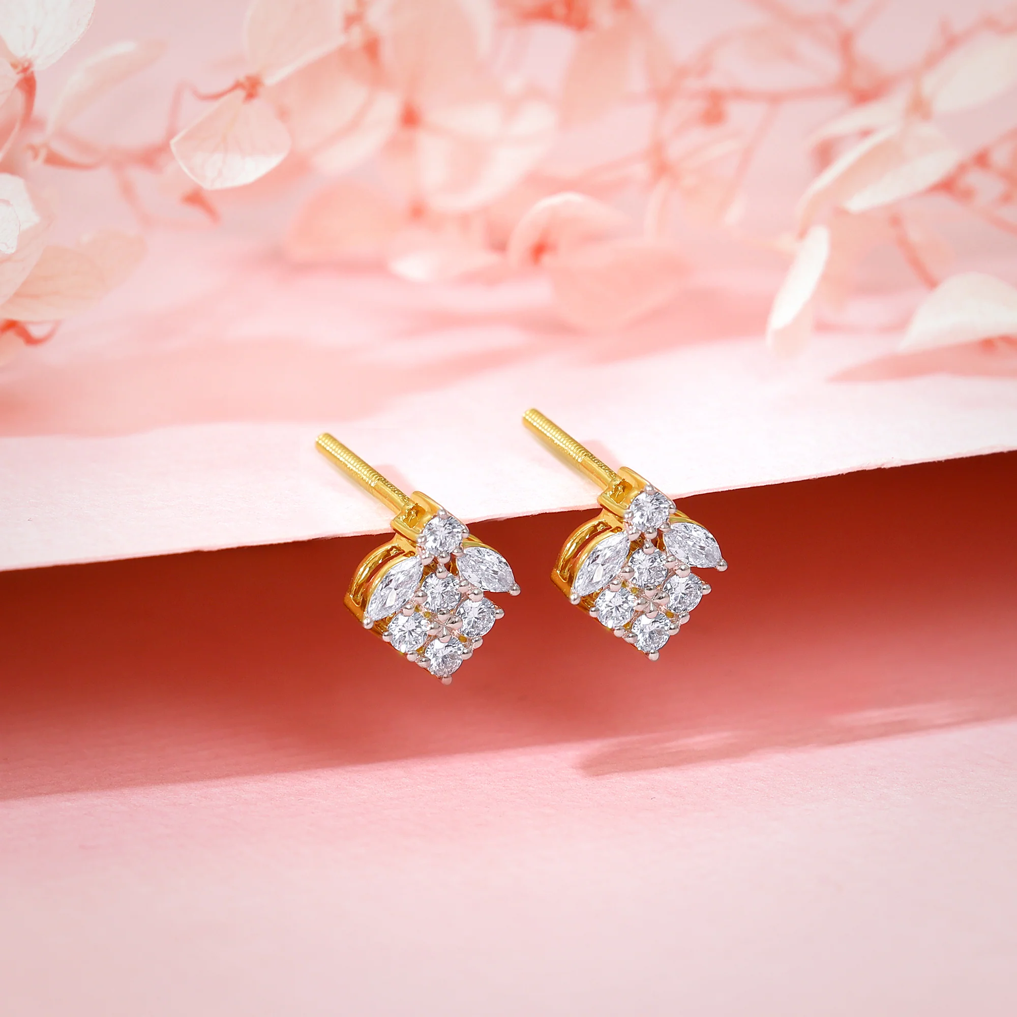 Gold Buti Lab Grown Diamond Earrings - Image 2