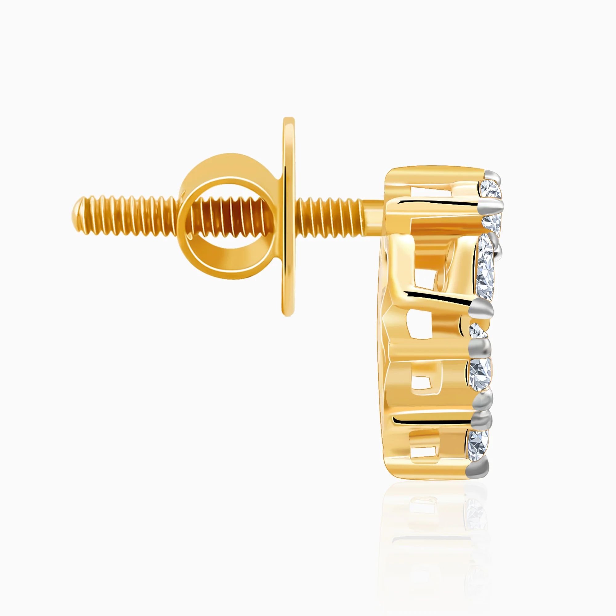 Gold Buti Lab Grown Diamond Earrings - Image 5