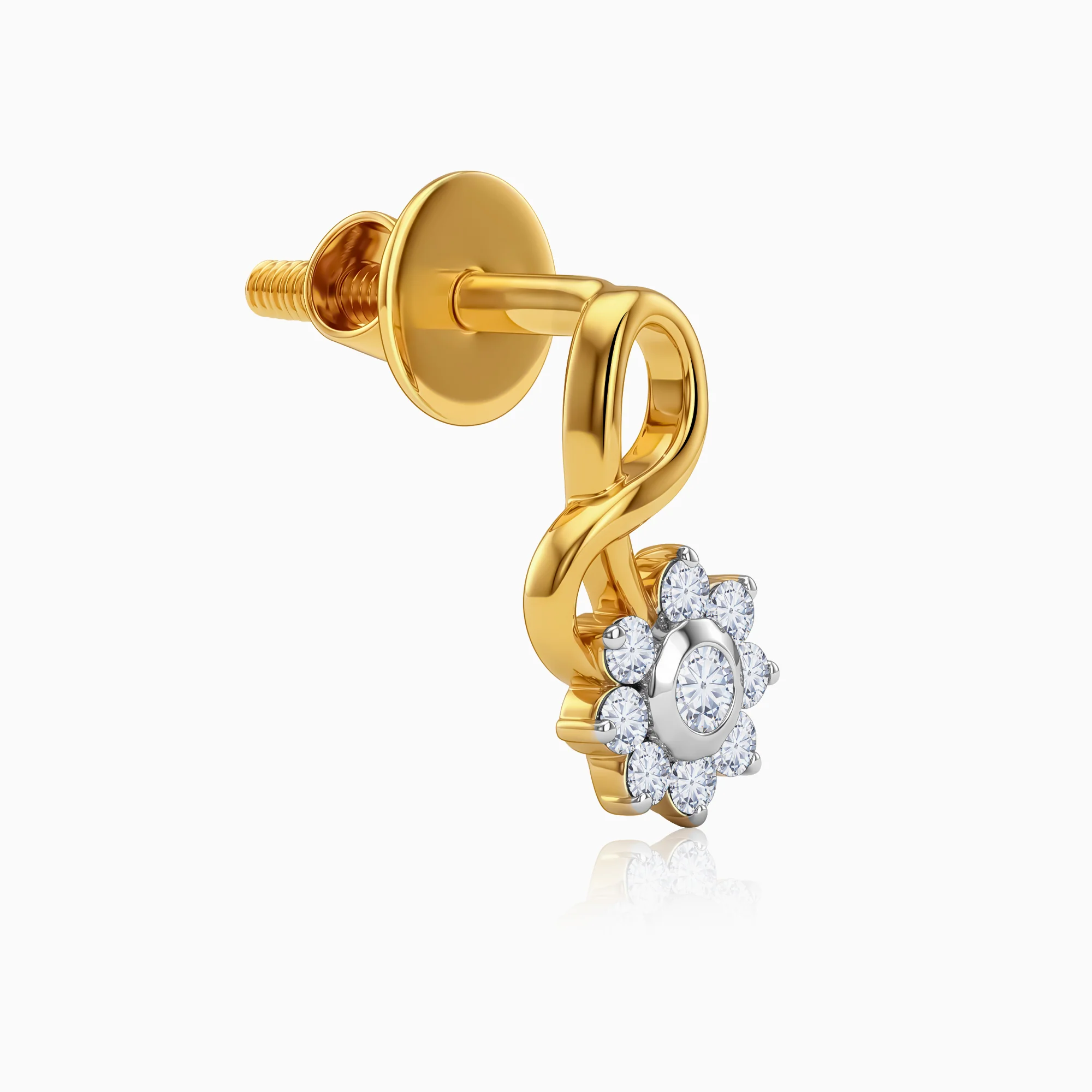 Gold Celest Lab Grown Diamond Earrings - Image 4