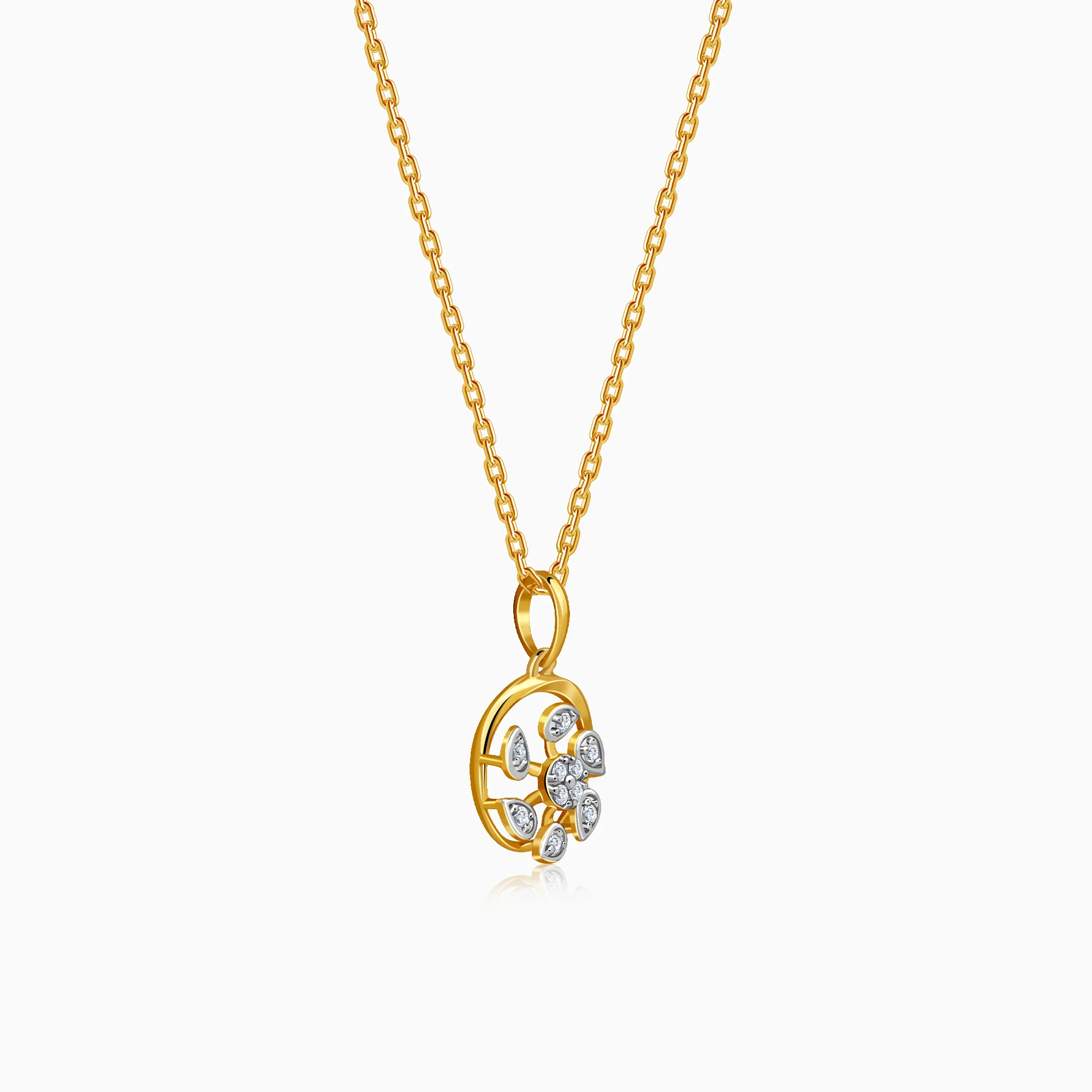 Gold Celeste Circle Lab Grown Diamond Pendant - Image 4