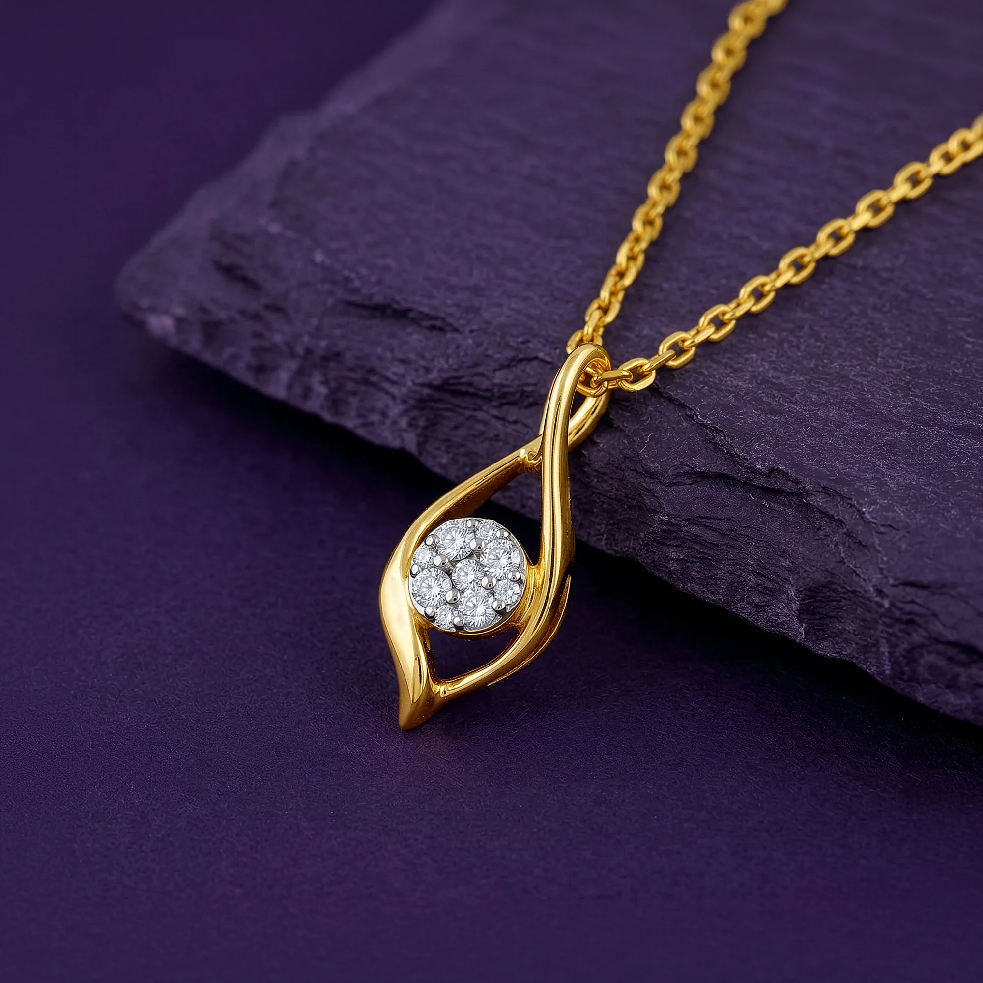 Gold Celeste Infinity Lab Grown Diamond Pendant - Image 2