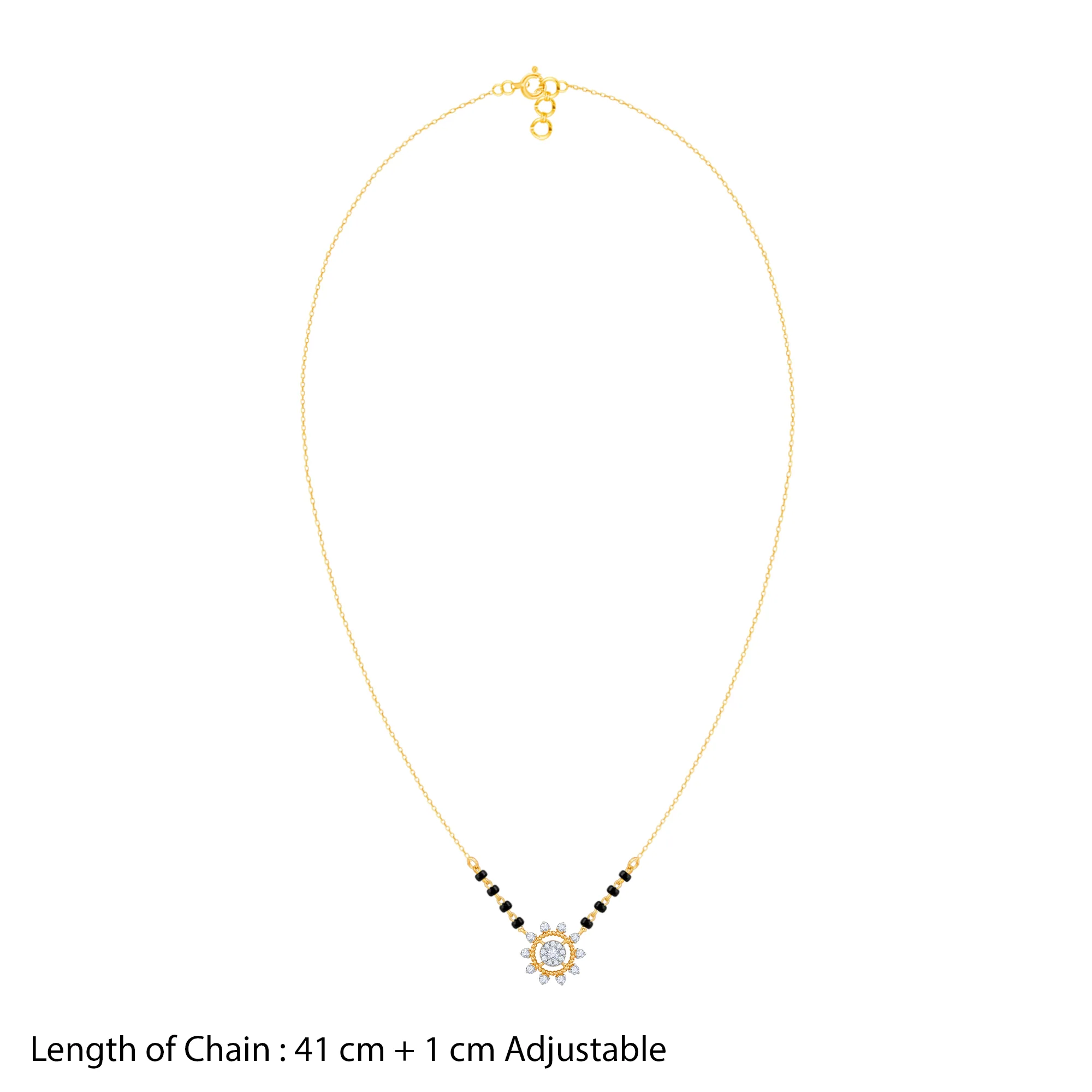 Gold Chandramukhi Lab Grown Diamond Mangalsutra - Image 5