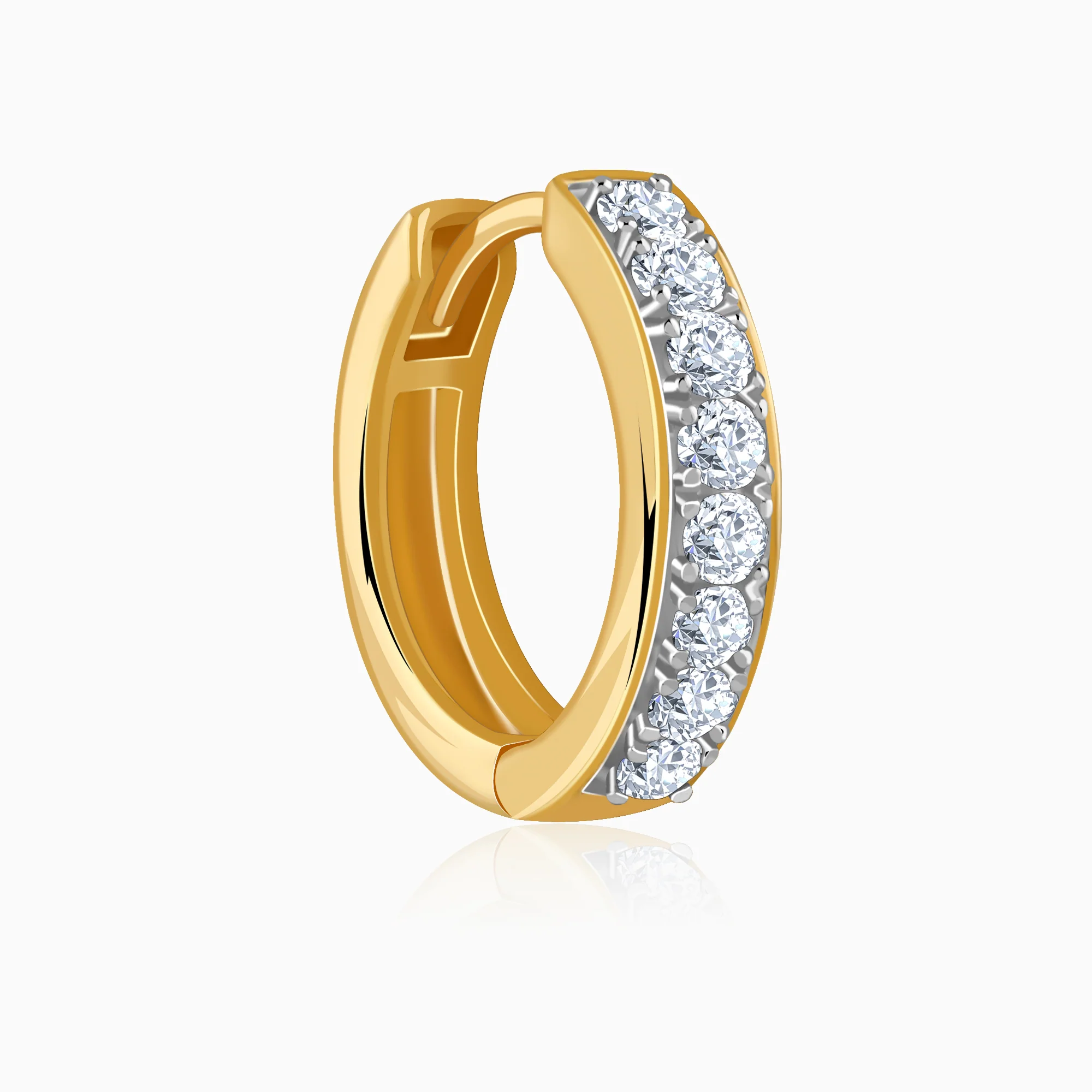 Gold Channel Lab Grown Diamond Hoop Earrings - Image 4