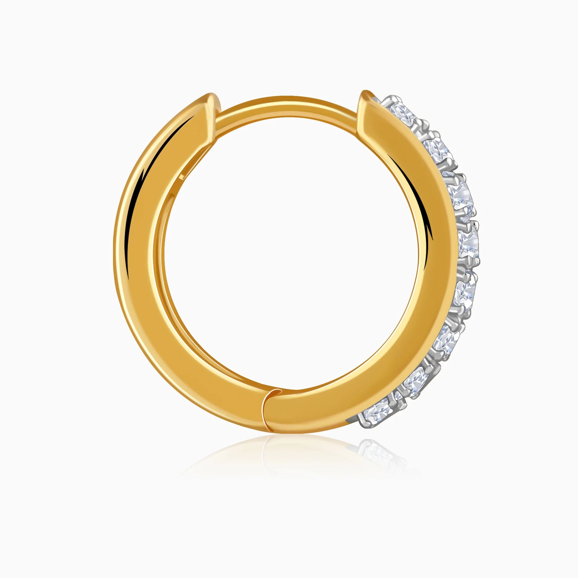 Gold Channel Lab Grown Diamond Hoop Earrings - Image 5