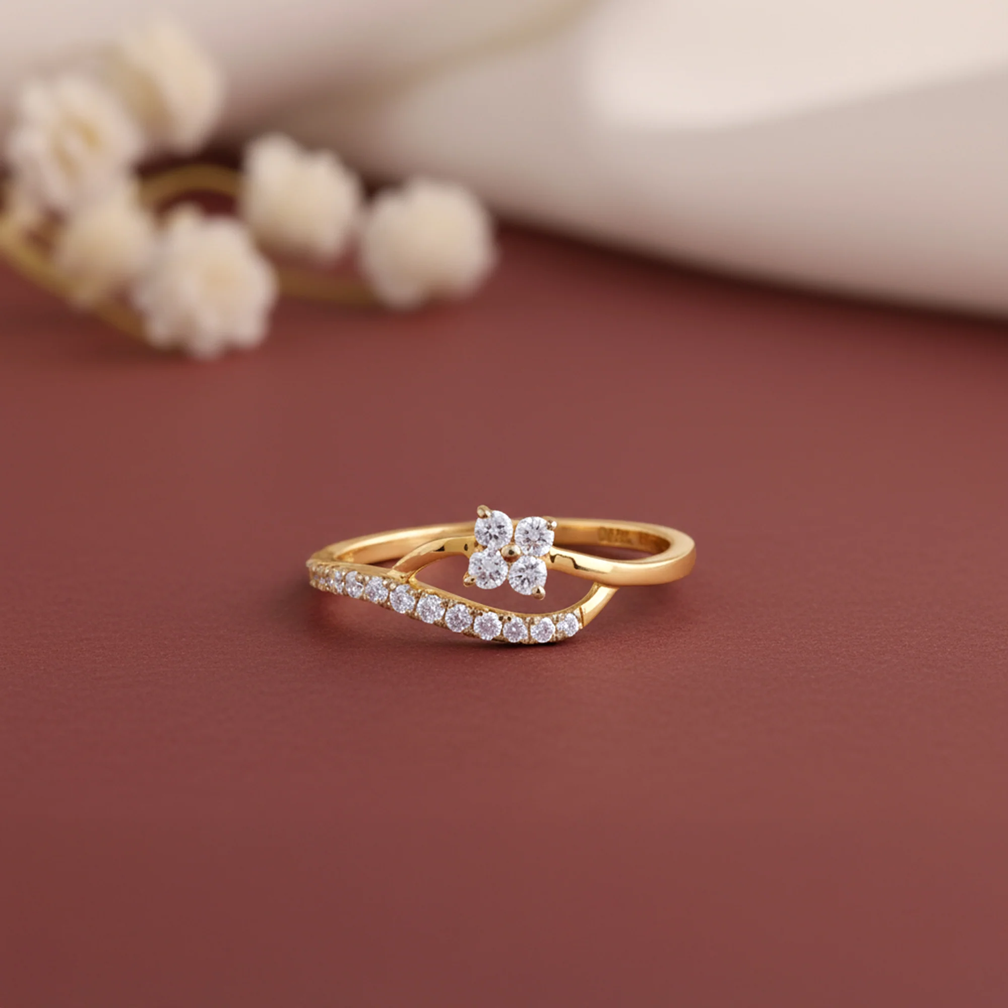 Gold Charming Flora Lab Grown Diamond Ring - Image 2