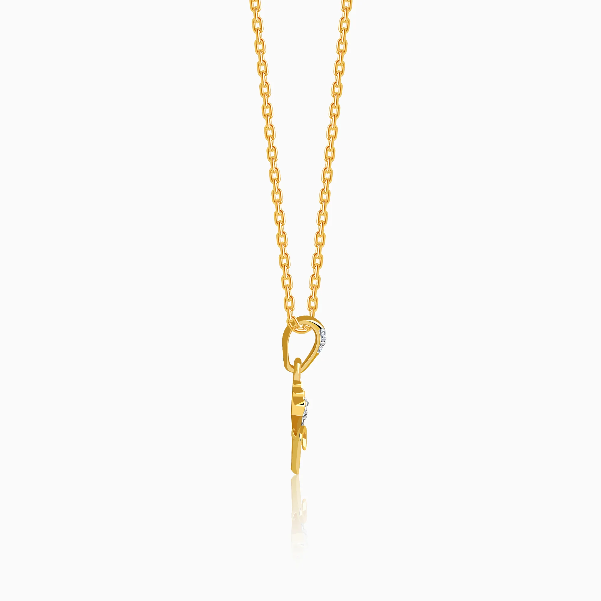 Gold Chaturbhuj Glow Lab Grown Diamond Pendant - Image 5