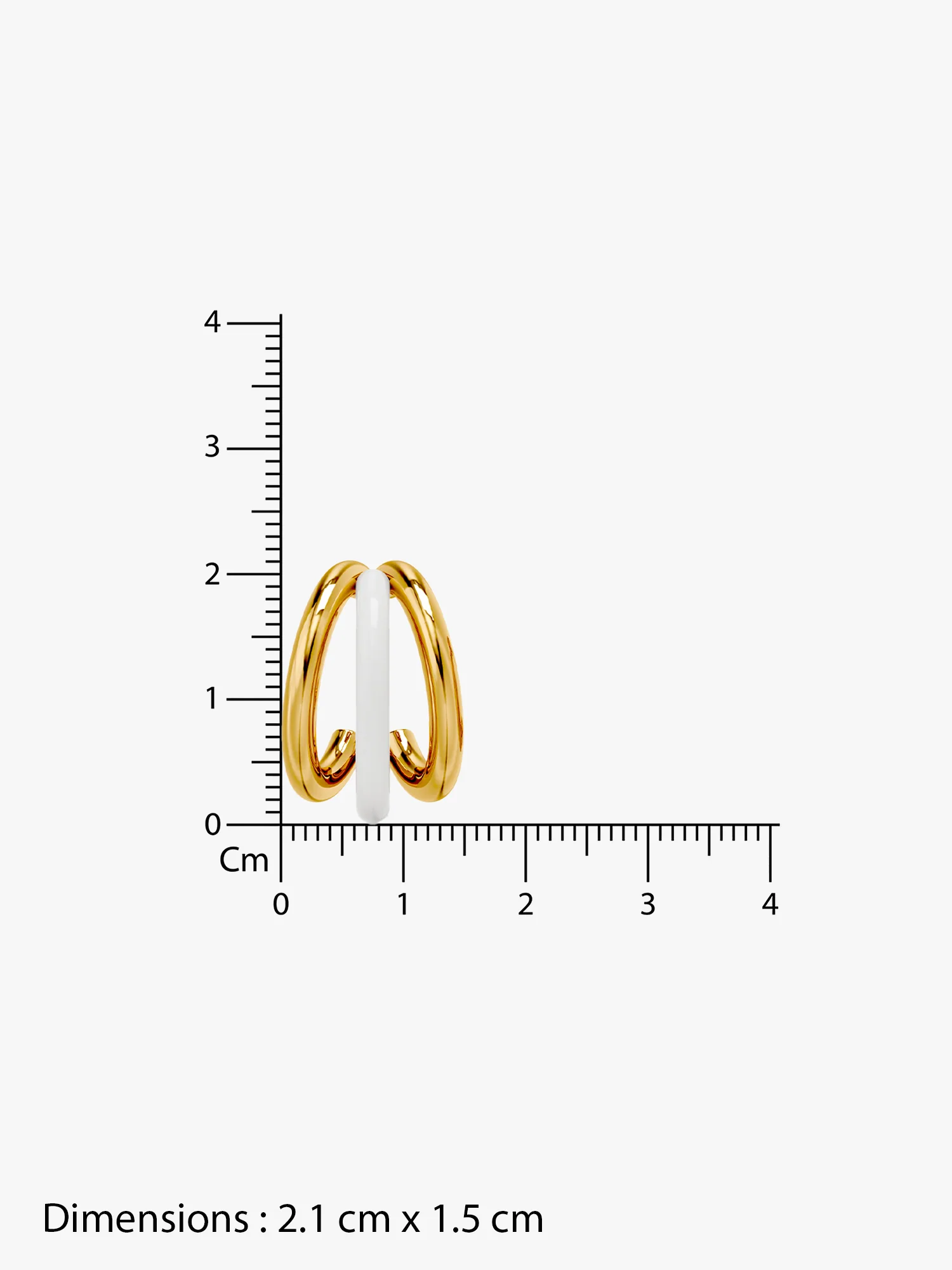 Gold Chunky Triplet Earring for Her - Image 6