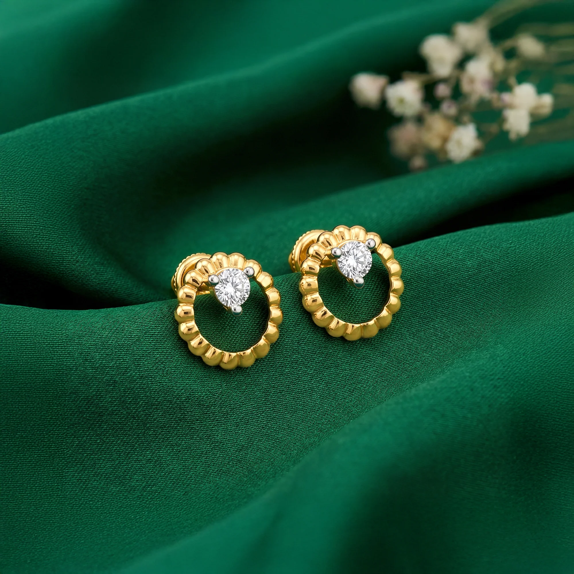 Gold Circling Lab Grown Diamond Studs - Image 2