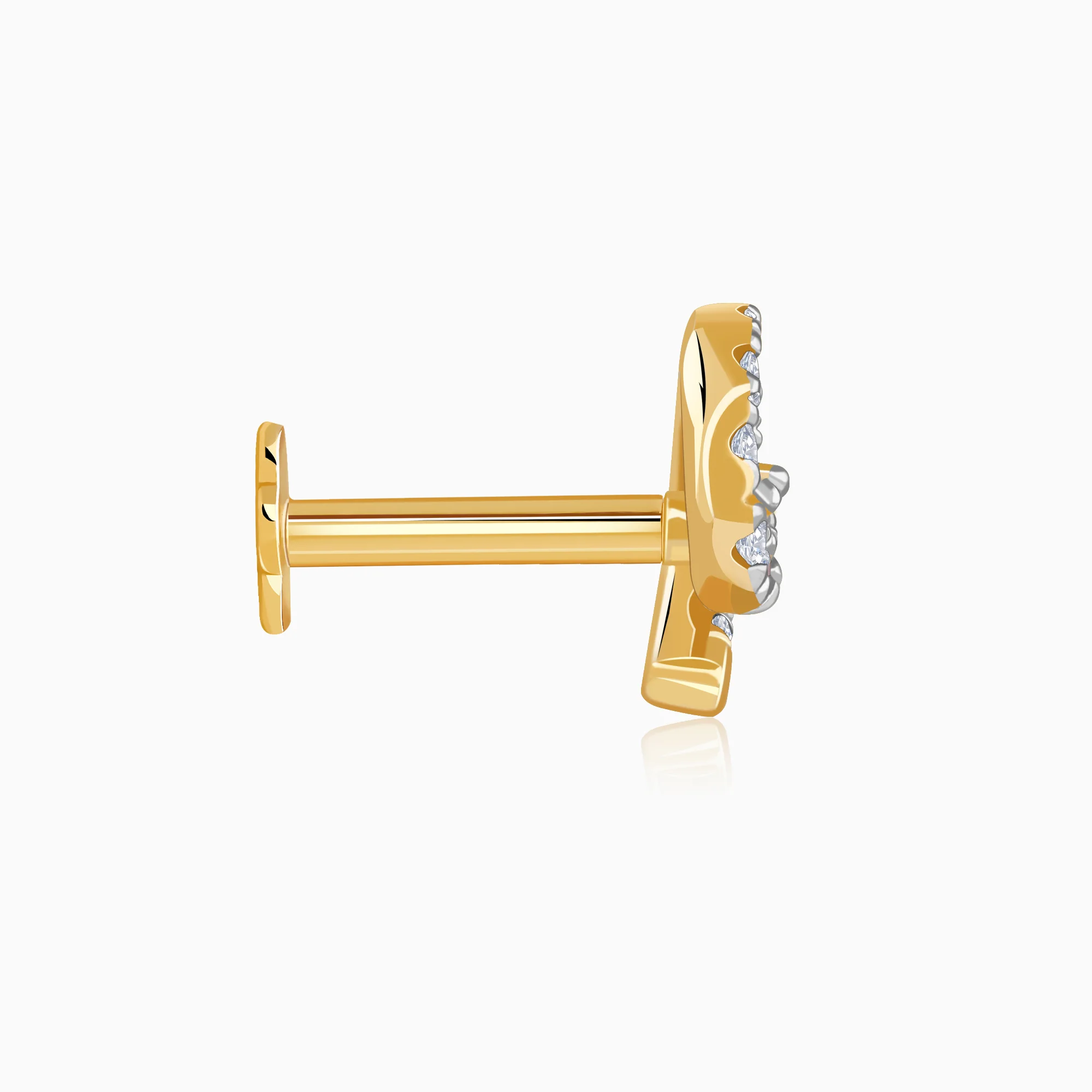 Gold Cirlia Lab Grown Diamond Nose Pin - Image 5