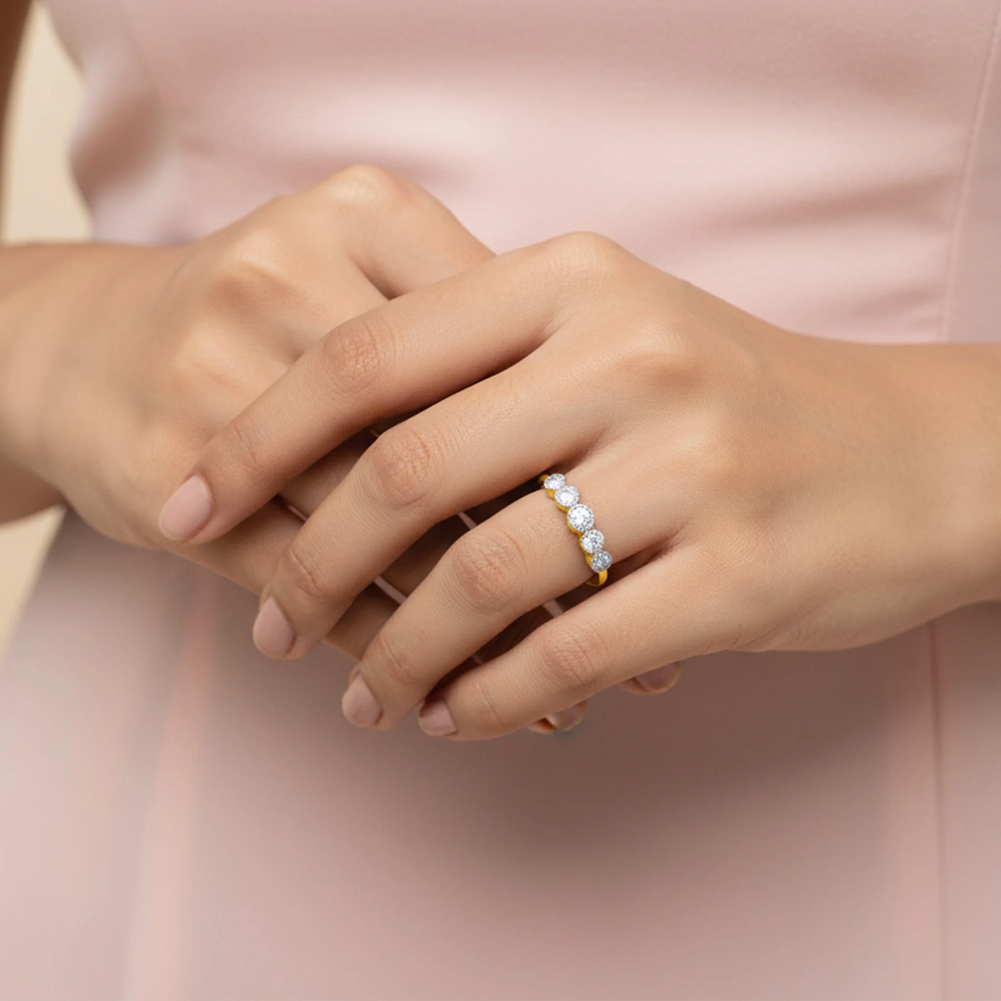 Gold Classic Bezel Lab Grown Diamond Ring - Image 3