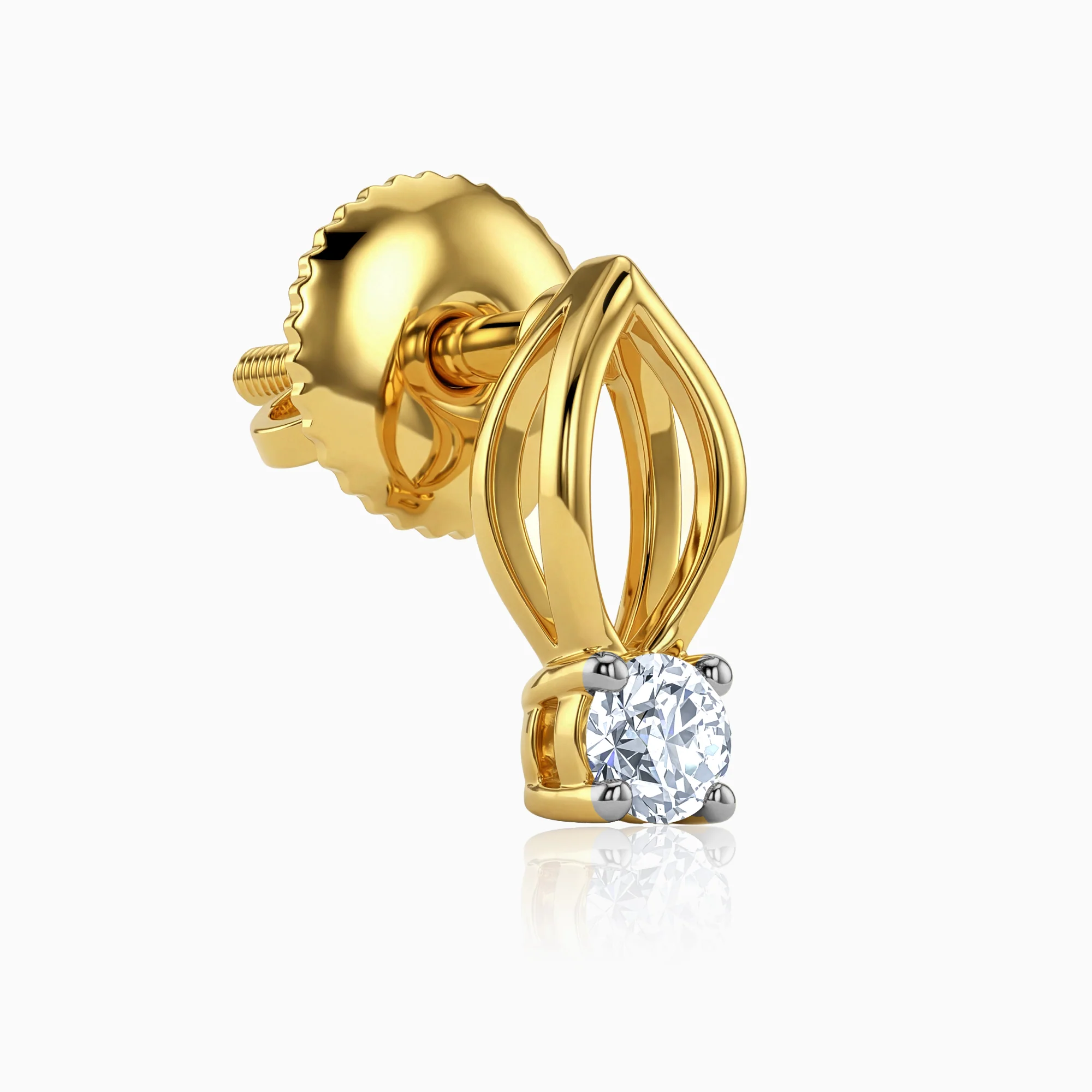 Gold Classic Drip Lab Grown Diamond Studs - Image 4
