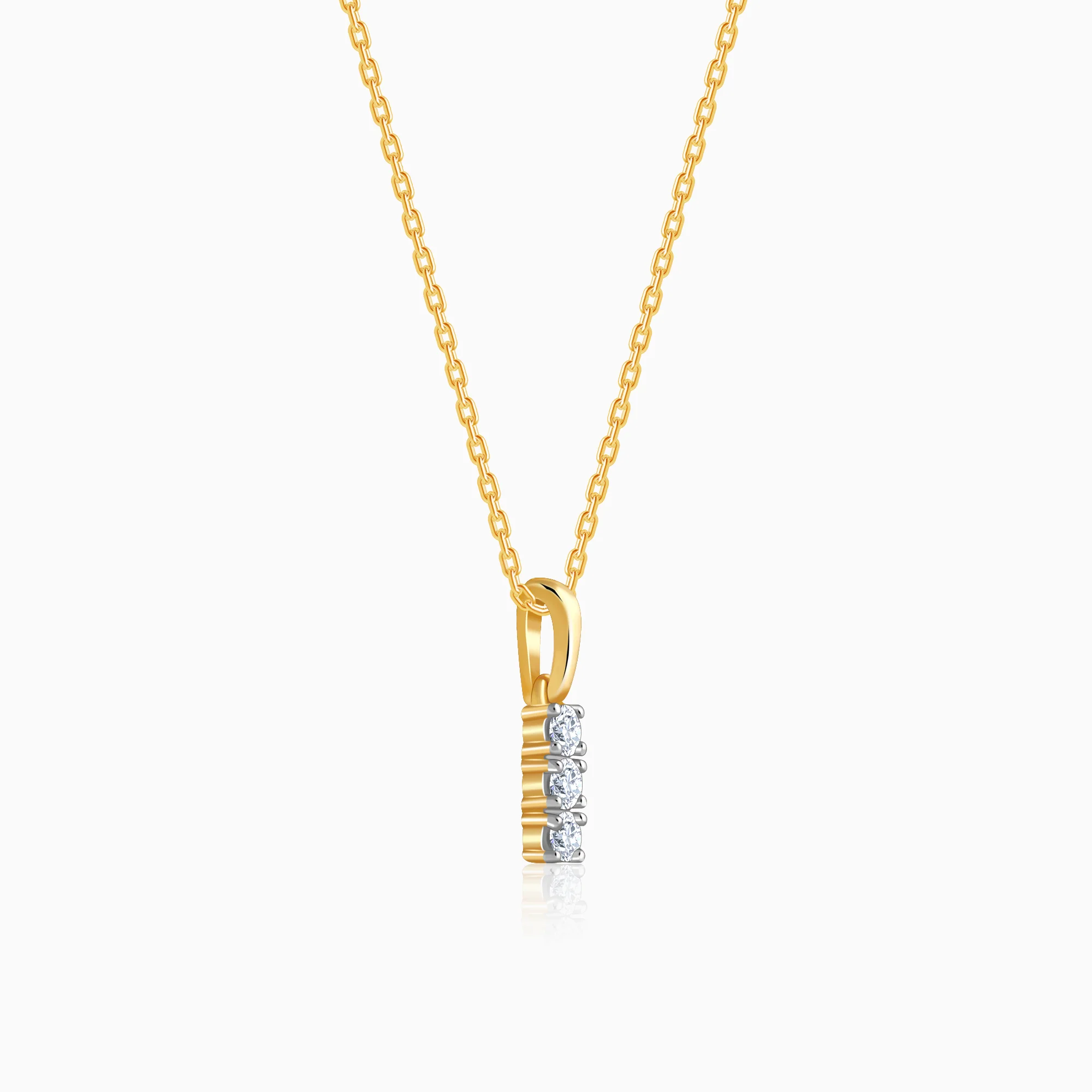 Gold Classic Line Lab Grown Diamond Pendant - Image 4